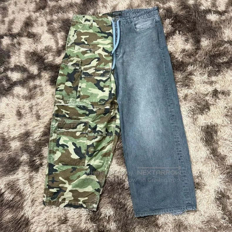 Balenciaga Balenciaga Camo Patchwork Baggy Jeans. Size US 34 / EU 50 - 1 Thumbnail