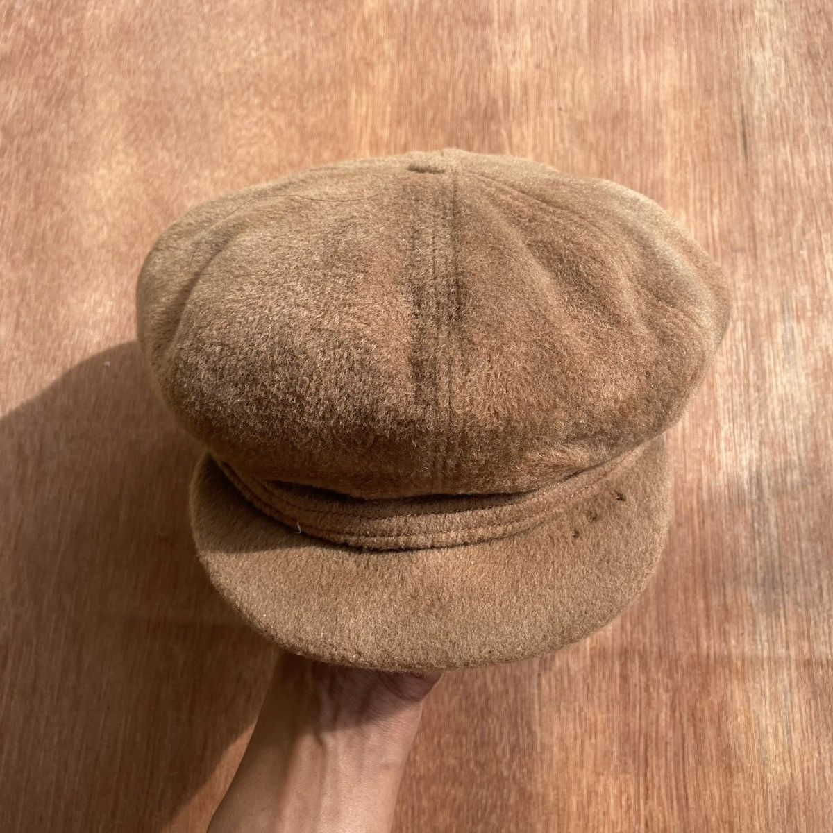 image of Cashmere Wool x Unsound Rags Luxury Woll & Cashmere Newsboy Cap in Brown, Men's (Size 38)
