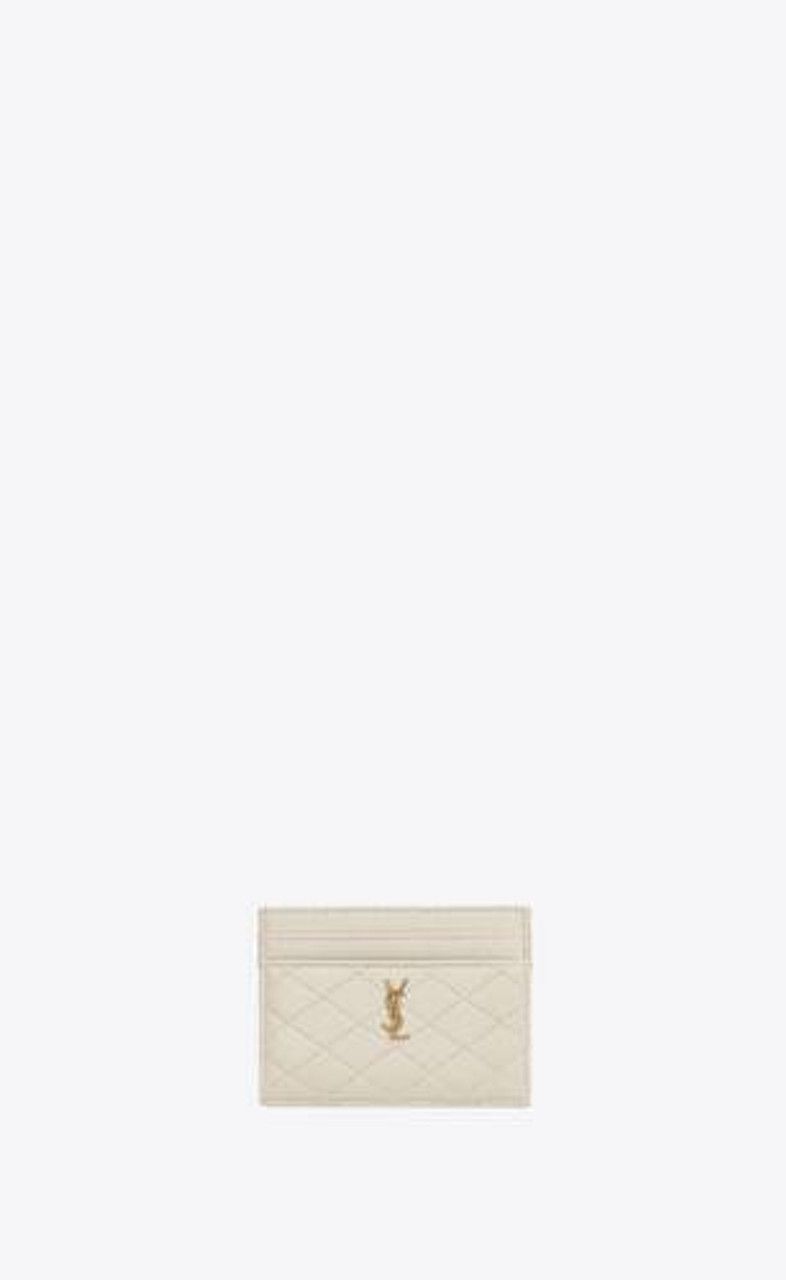 Saint Laurent Paris o1b1hav110125 Size: OS / Gaby Card Case Lambskin in White Size ONE SIZE - 1 Thumbnail