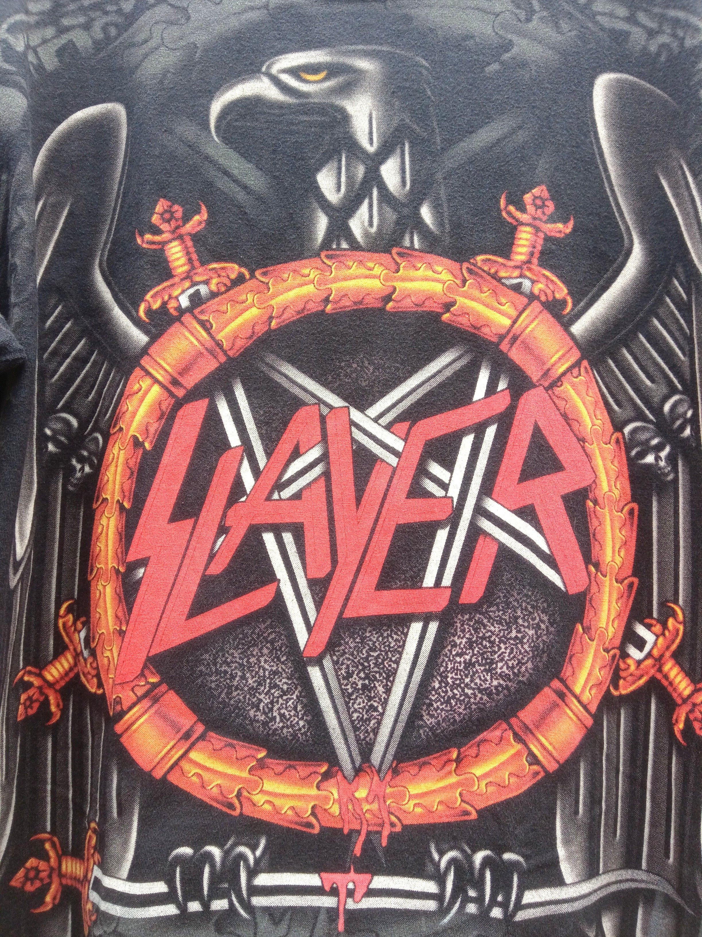 Band Tees × Vintage SLAYER all over shirt Size US L / EU 52-54 / 3 - 2 Thumbnail
