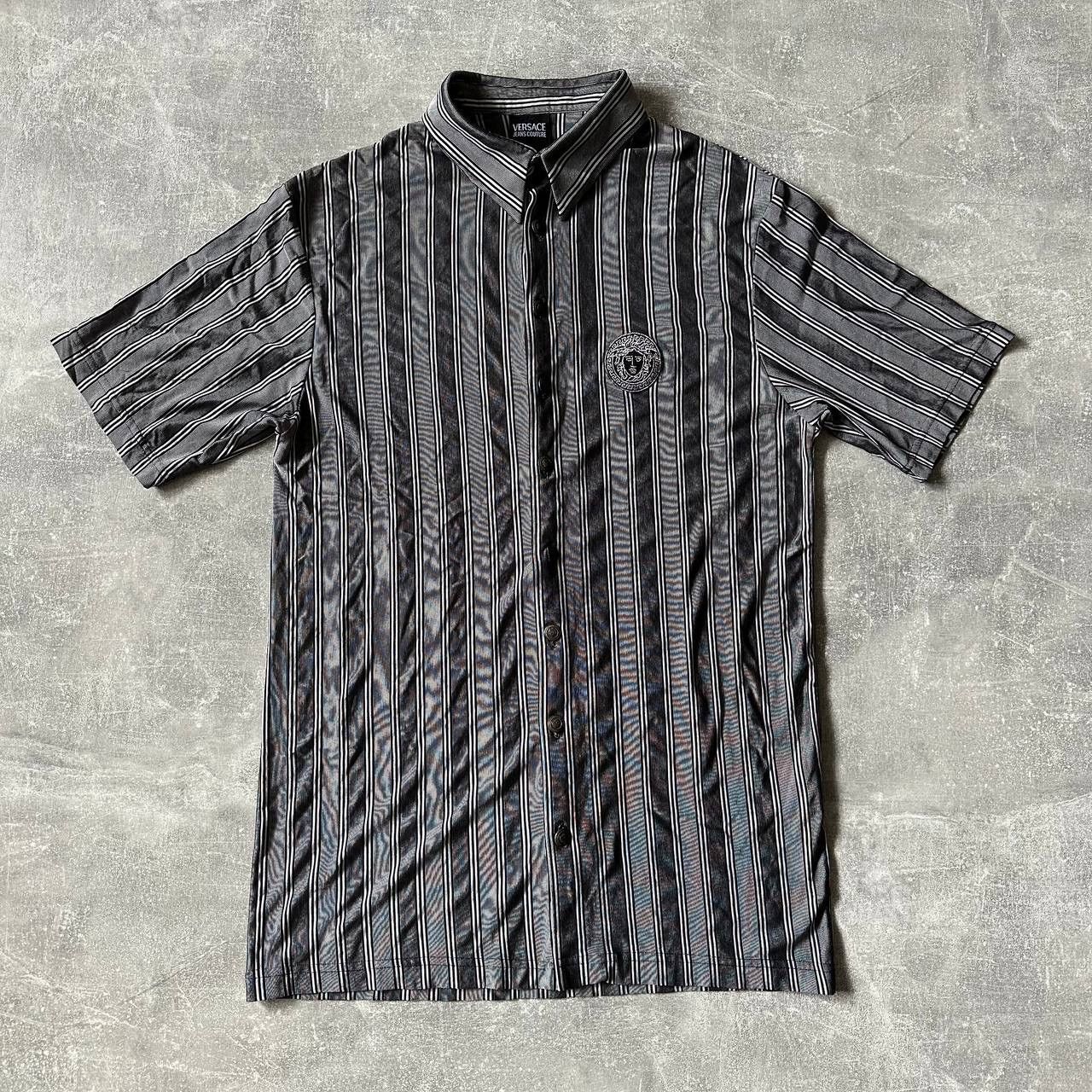 Versace × Vintage RARE GIANNI VERSACE SHIRT STRIPED FLANNEL MEDUZA Jellyfish Size US L / EU 52-54 / 3 - 1 Thumbnail
