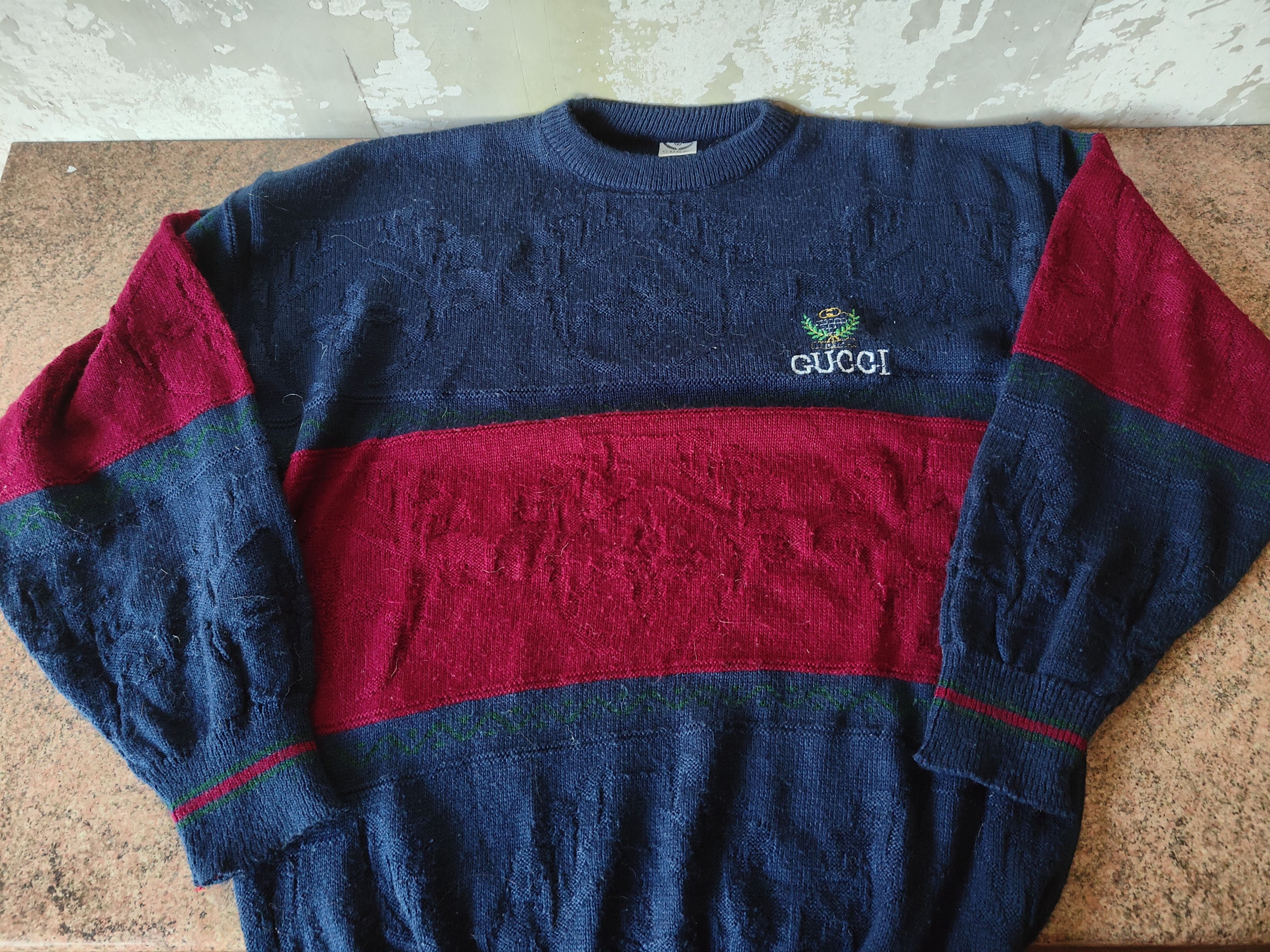 Vintage Vintage Guczi fake sweater logo y2k 80s 90s jumper Size US XL / EU 56 / 4 - 3 Thumbnail