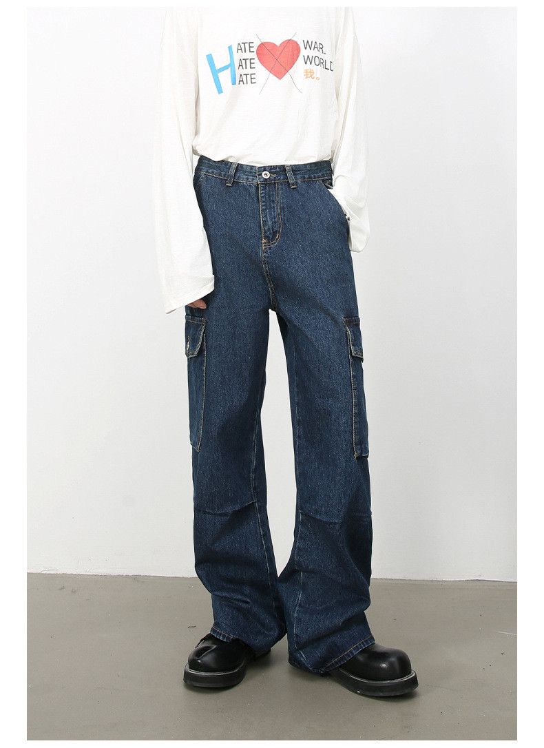 Japanese Brand × Jean American retro loose straight casual versatile cargo jeans Size US 32 / EU 48 - 2 Thumbnail