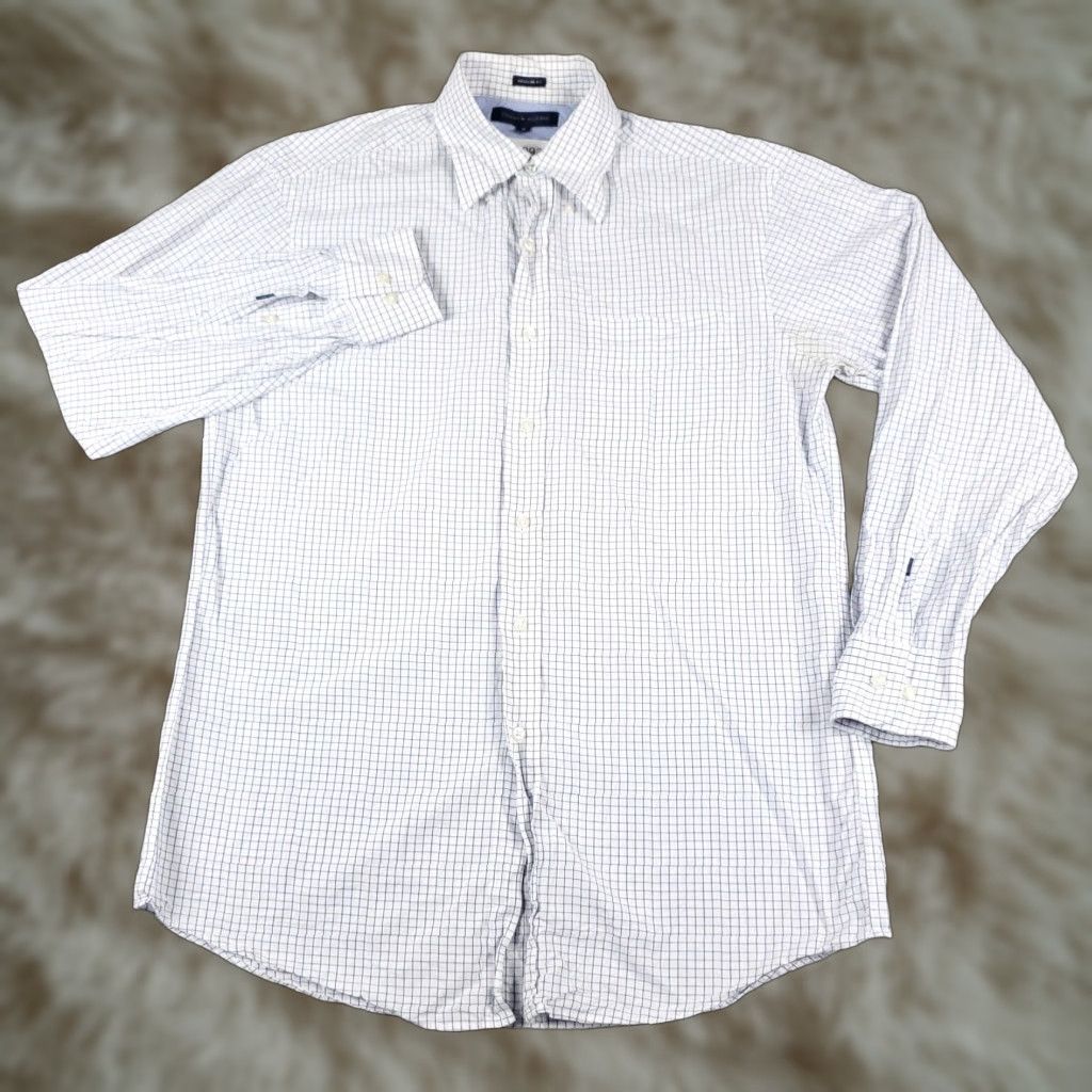 Tommy Hilfiger Tommy Hilfiger Mens Medium Long Sleeve Button-Up Shirt Blue Check Casual Modern Size US M / EU 48-50 / 2 - 1 Thumbnail