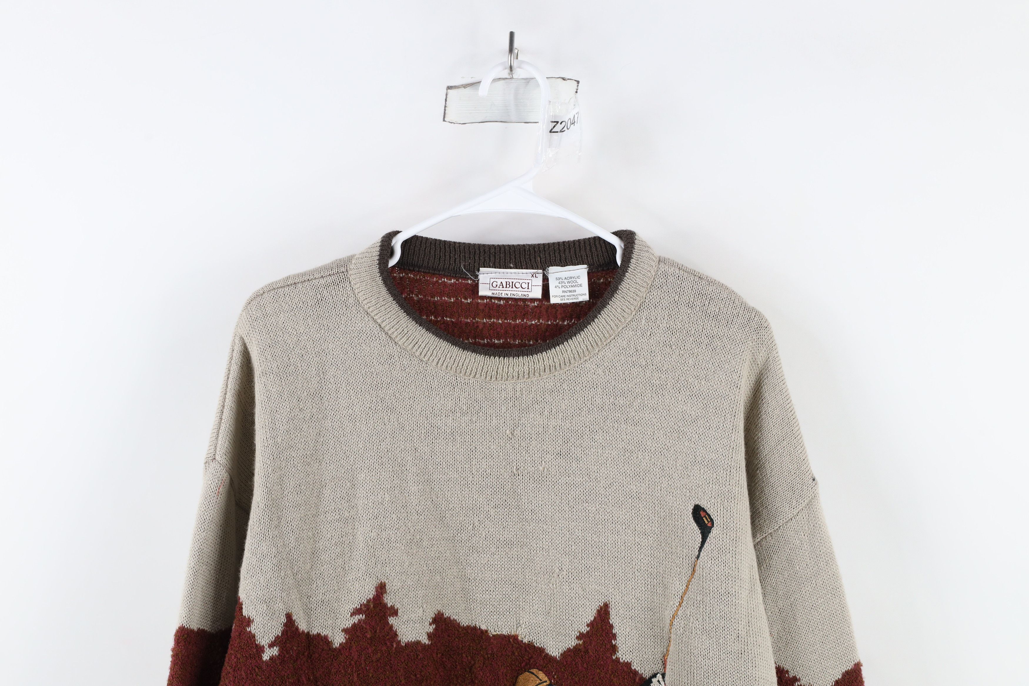 Vintage Vintage 90s Streetwear Abstract Thick Wool Knit Golf Sweater Size US XL / EU 56 / 4 - 2 Thumbnail