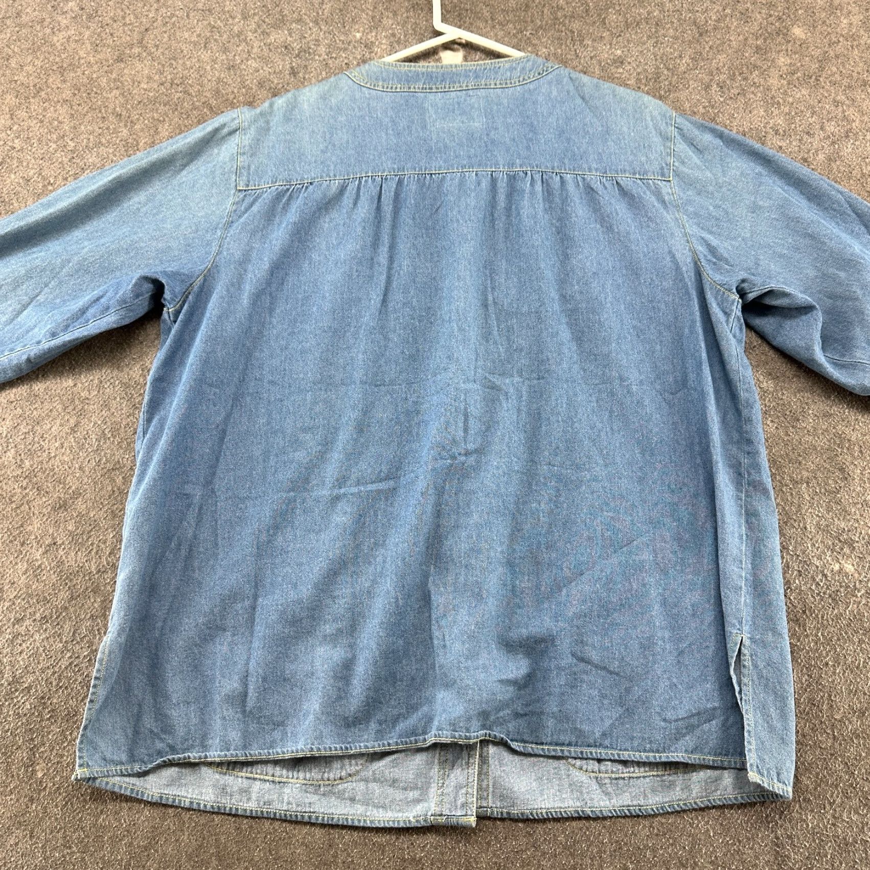 Bob Mackie VINTAGE Bob Mackie Coat Womens 1X Blue Denim Chore Barn Jacket Embroidered 90s Size XL / US 12-14 / IT 48-50 - 5 Thumbnail