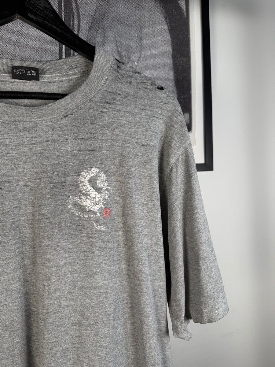 Vintage 🚭VINTAGE🚭THRASHED PAPER THIN 90s BOOTLEG STUSSY DRAGON TEE Size US XL / EU 56 / 4 - 3 Thumbnail