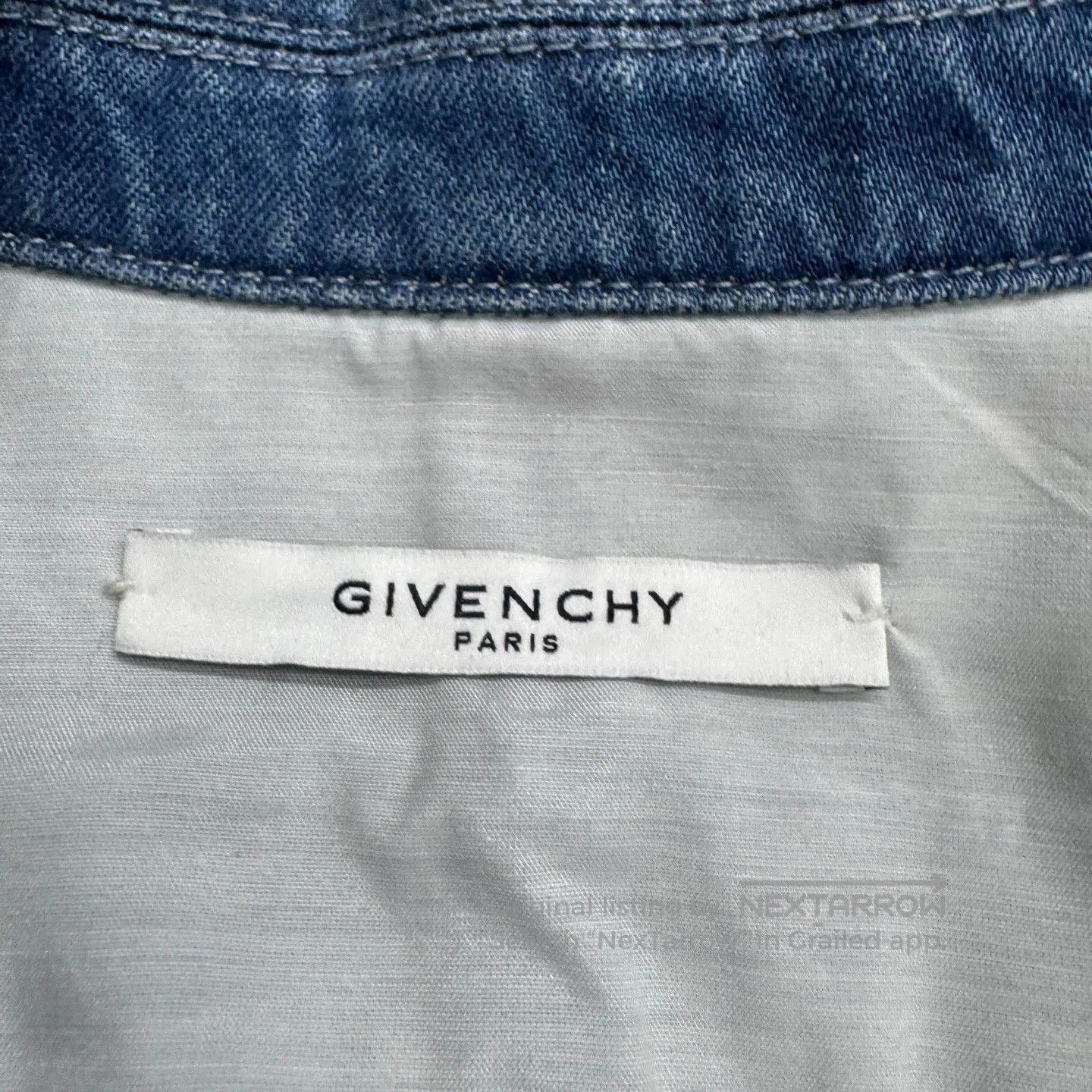 Givenchy Blue Denim Jacket with Distressed Embellishments. Size US M / EU 48-50 / 2 - 2 Thumbnail