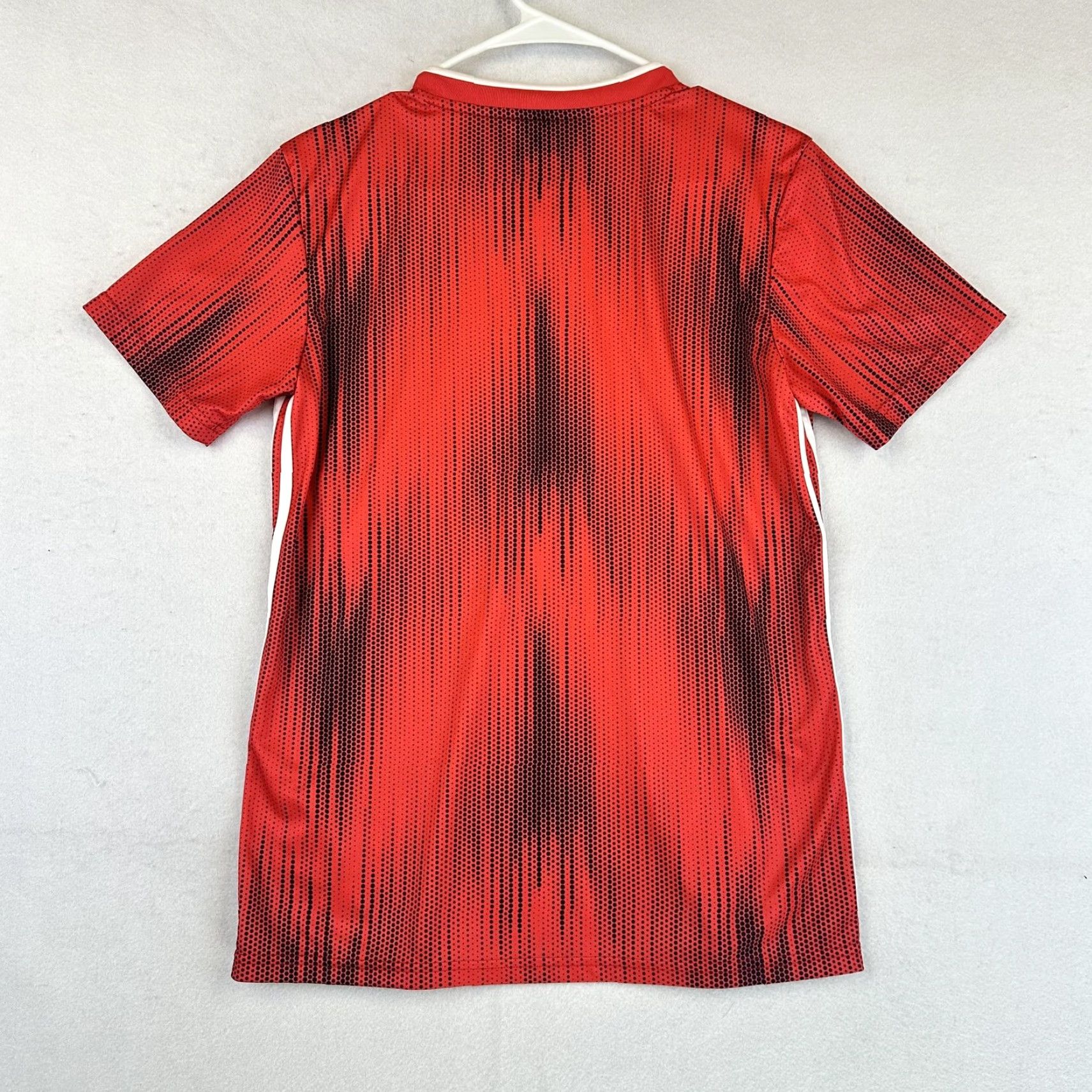 Adidas Adidas Shirt Mens M Red Climalite Three Stripes Jersey Top Short Sleeve V-Neck Pullover Soccer Jersey Size US M / EU 48-50 / 2 - 6 Thumbnail