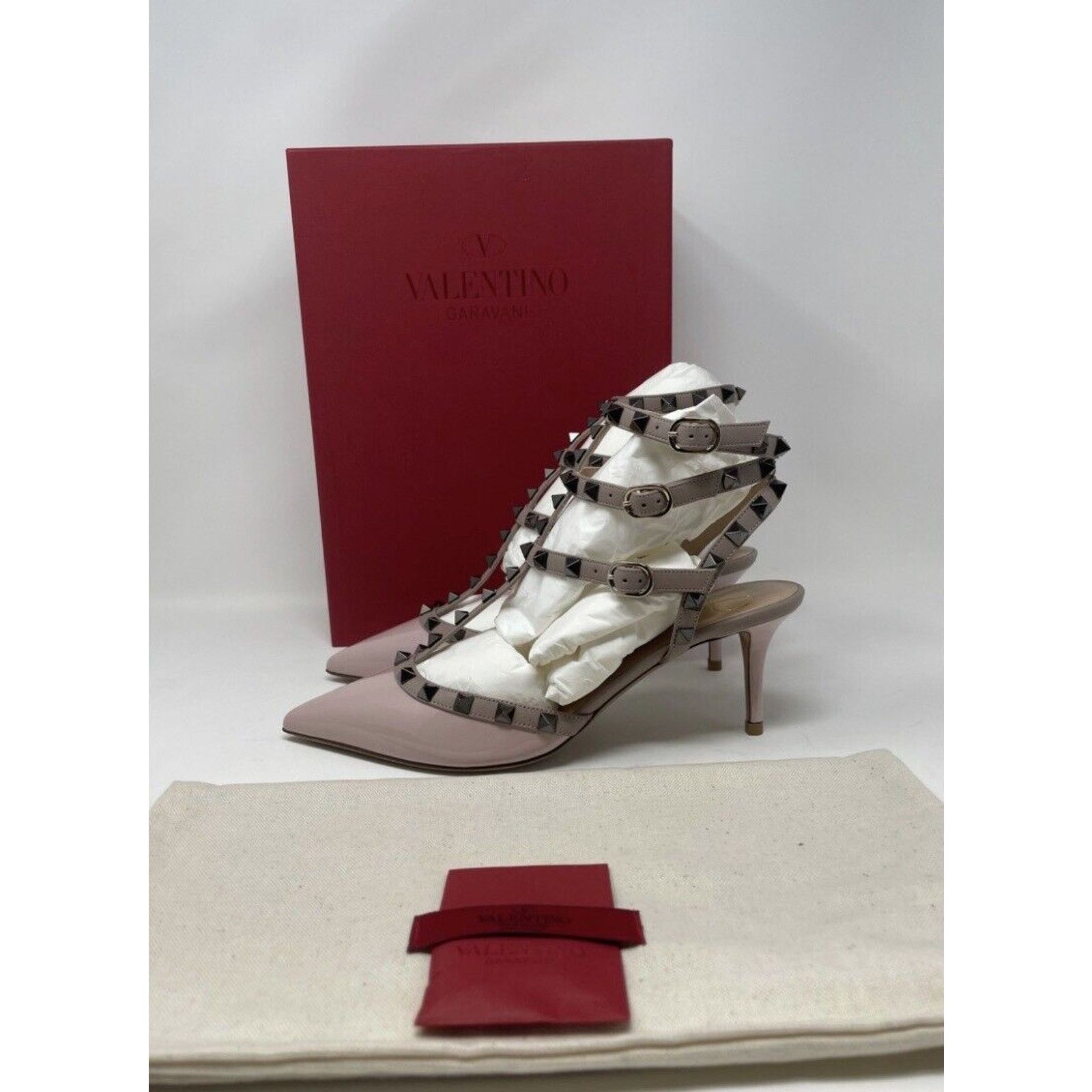 Valentino Valentino Garavani Rockstud Sandals Heels 65MM Size 38 Size US 7 / IT 37 - 1 Thumbnail