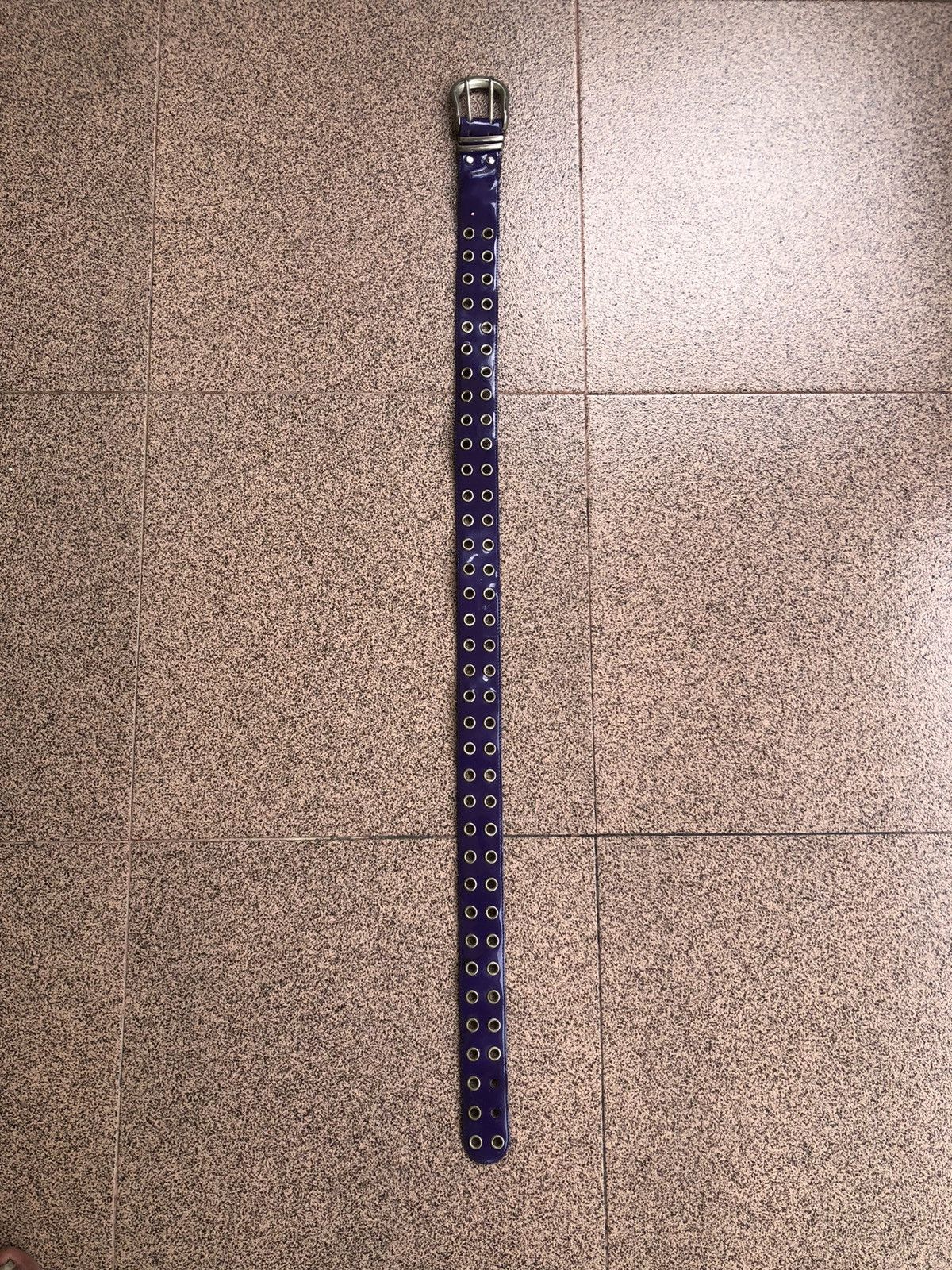 Japanese Brand Purple leather studded ring belt Size ONE SIZE - 2 Thumbnail