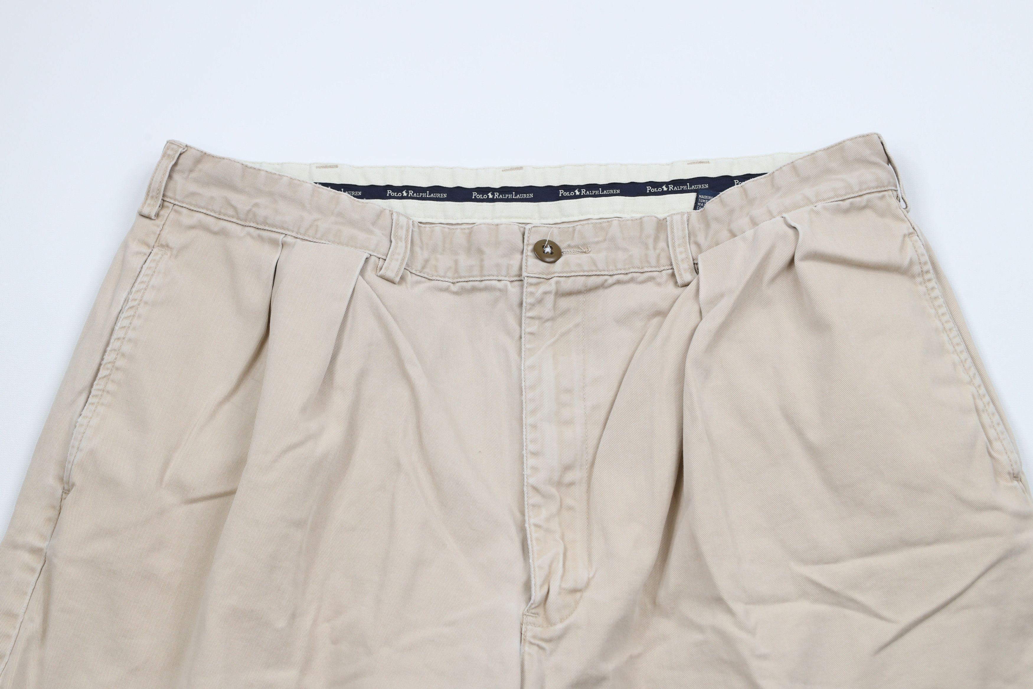 Ralph Lauren × Vintage Vintage 90s Ralph Lauren Knee Pleated Chino Shorts Cotton Size US 36 / EU 52 - 2 Thumbnail