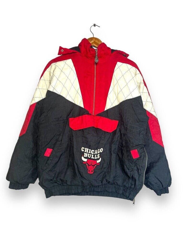 NBA Vintage 90s Chicago Bulls NBA 1/2 Zip Pullover Puffer Nylon Size US XL / EU 56 / 4 - 1 Thumbnail