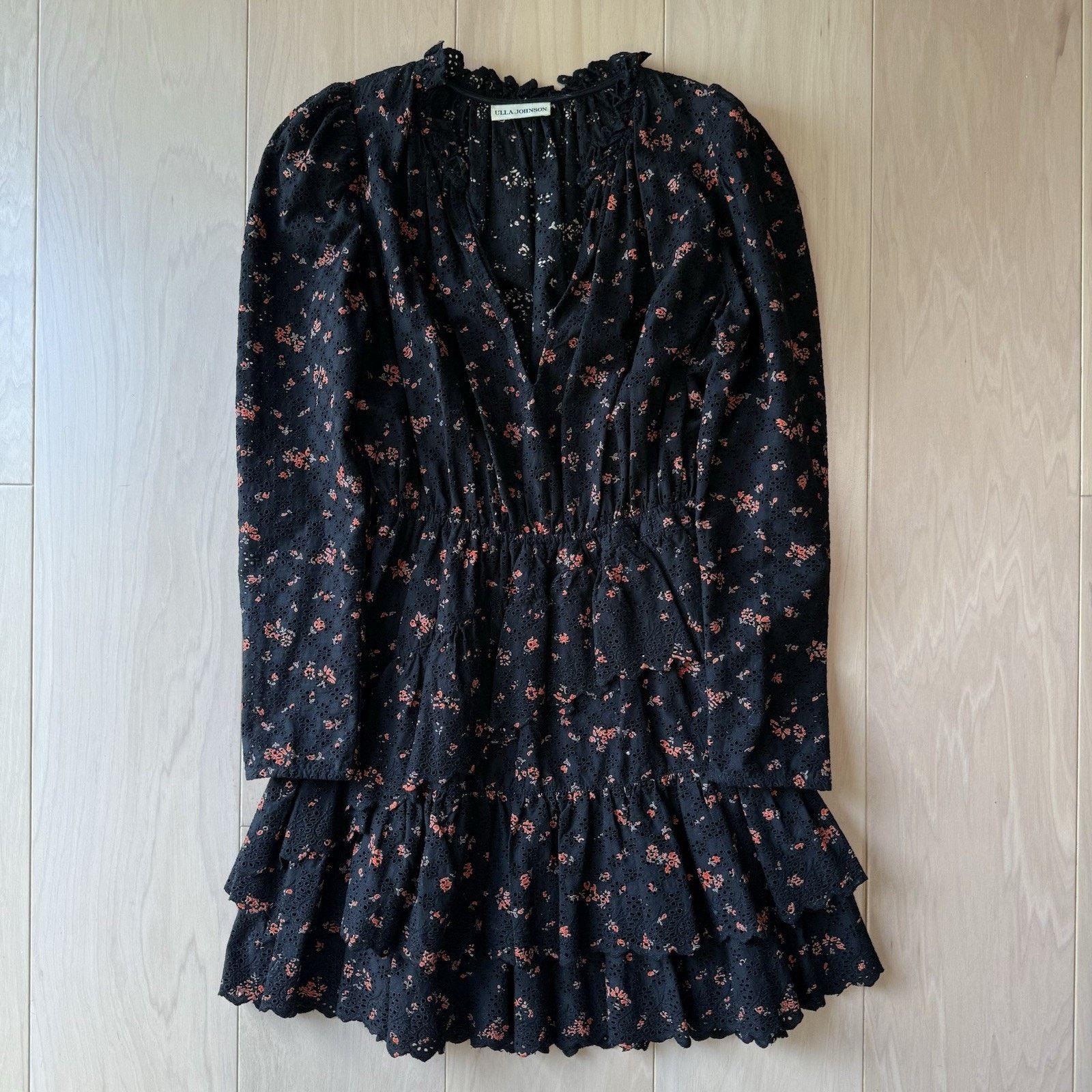 Ulla Johnson Ulla Johnson Josette Dress Women's 0 Black Floral Glam Boho Size XS / US 0-2 / IT 36-38 - 2 Thumbnail