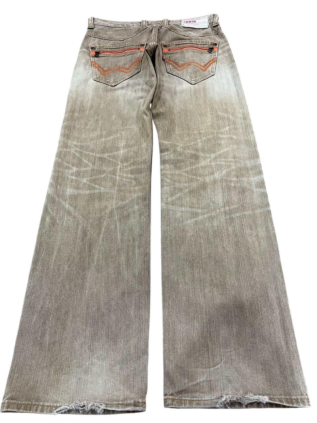 Edwin 💥Flare💥Vintage Edwin Exclusive Design Brown Faded Denim Jean Size US 32 / EU 48 - 2 Thumbnail