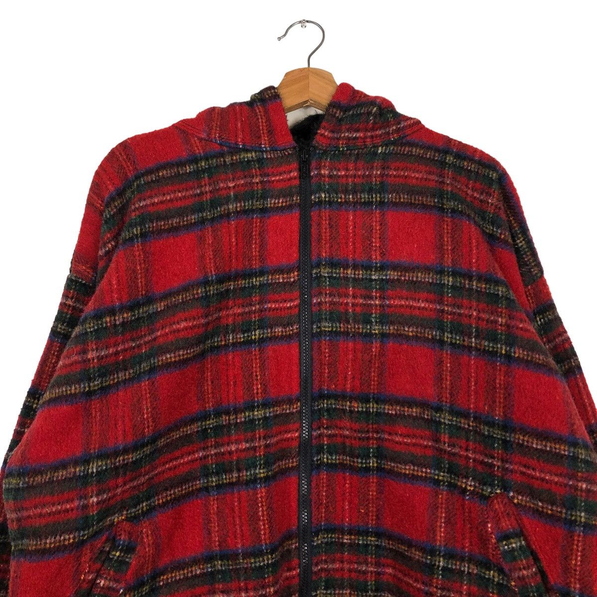 Vintage 🔥VINTAGE WOOL BOMBER JACKET MELTON USA TARTAN DESIGN CHECK Size US L / EU 52-54 / 3 - 3 Thumbnail