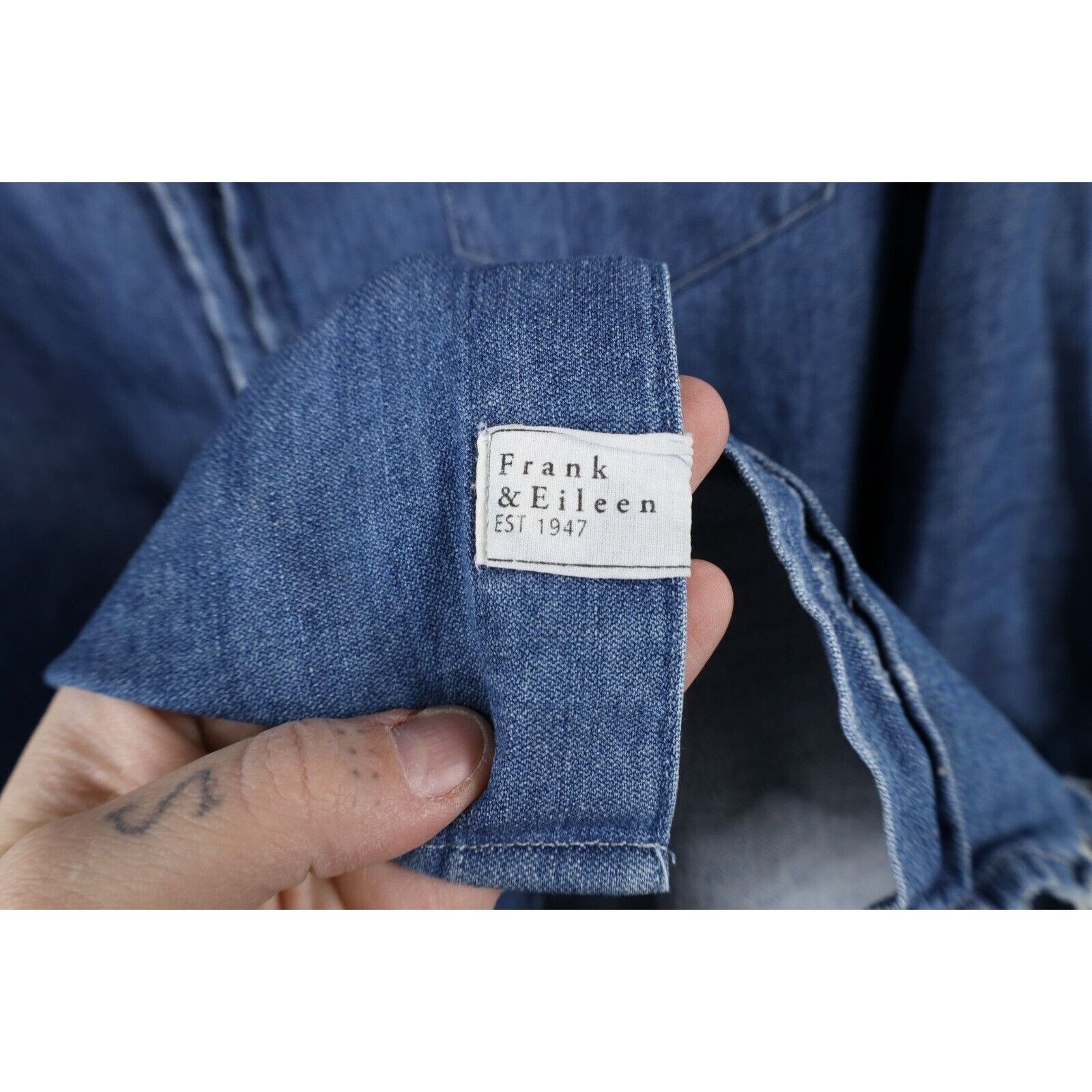 Frank & Eileen Frank & Eileen Cotton Mary Classic Denim Jean Shirt Dress Size L / US 10 / IT 46 - 4 Thumbnail