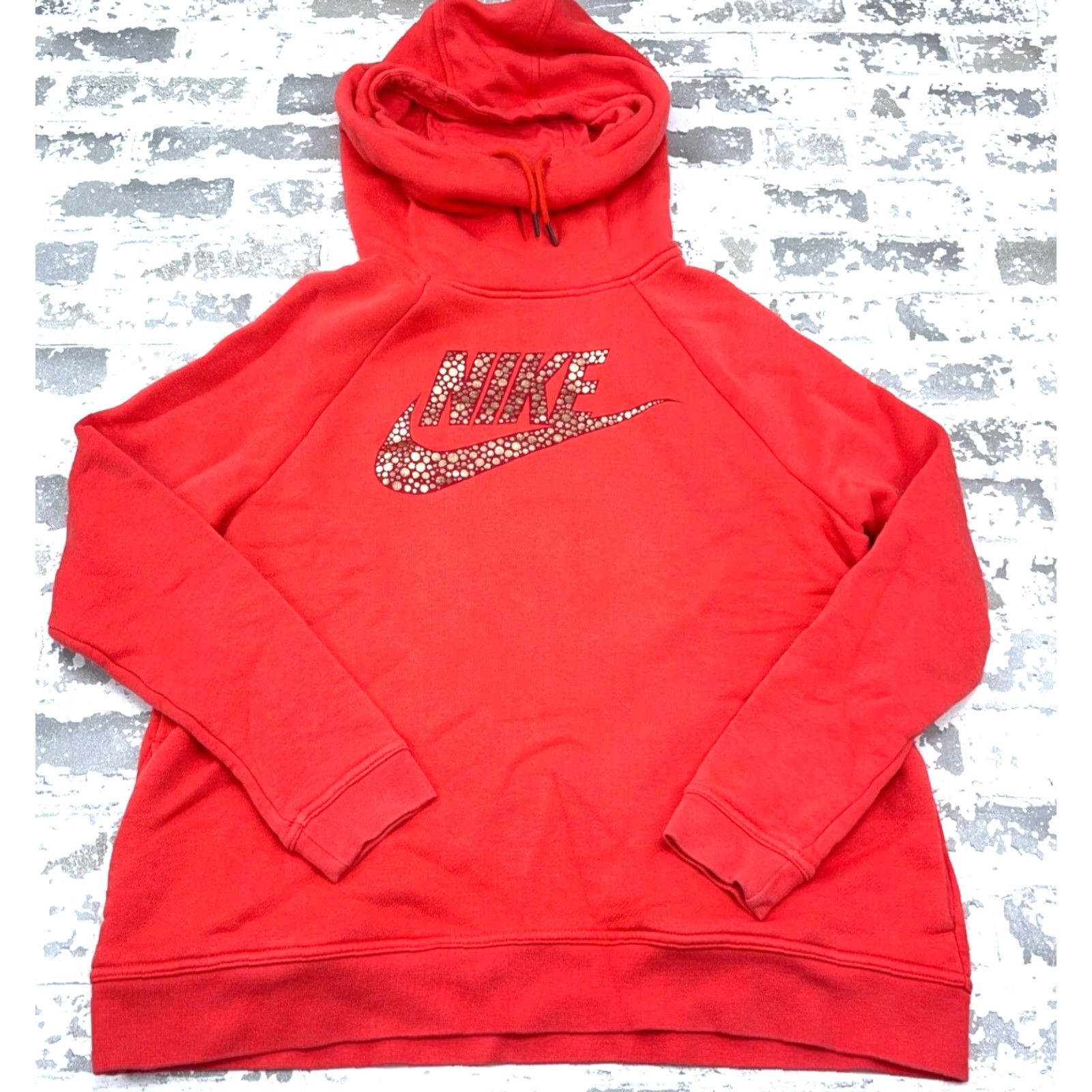 Nike Nike Hoodie Women L Pink Sweatshirt Turtle Neck Swoosh Logo Hooded Pullover Fleece. Size L / US 10 / IT 46 - 2 Thumbnail