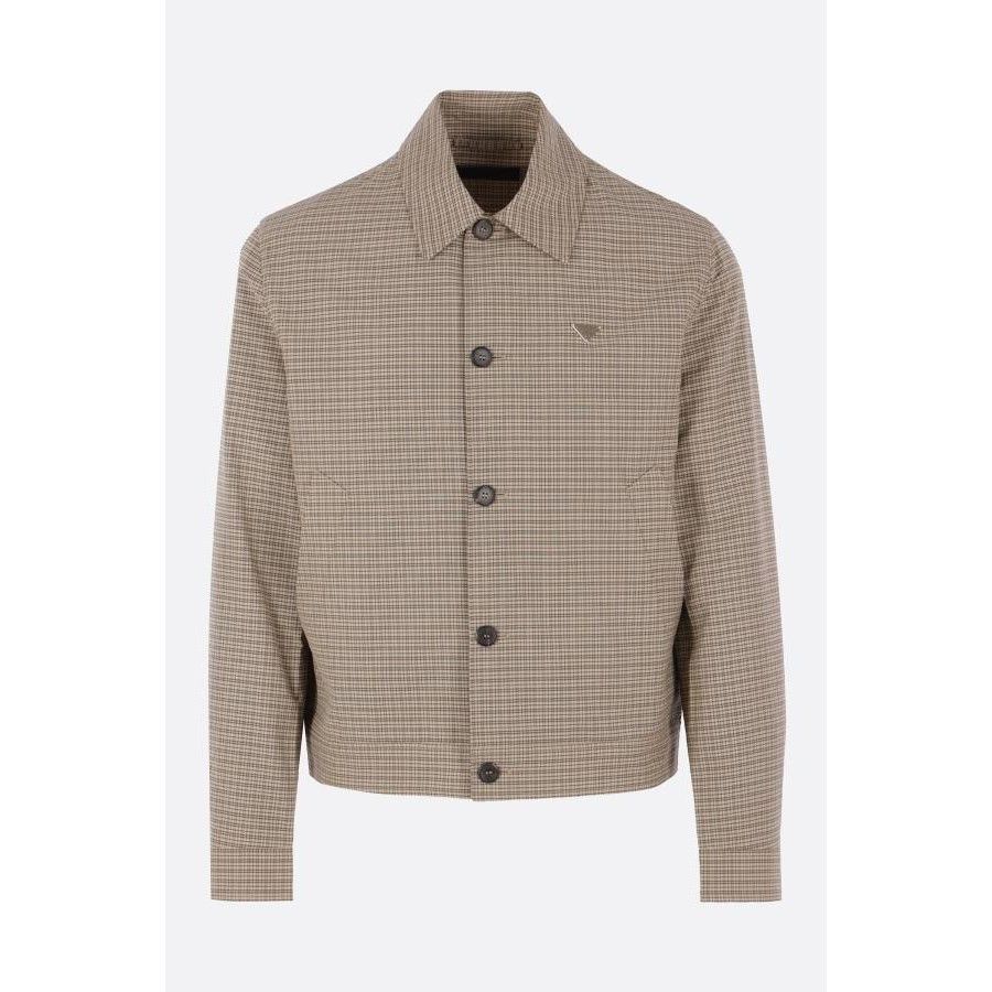 Prada PRADA Check Beige Wool Cotton Jacket New & Authentic (Men's Size US XL / EU 56 / 4 - 1 Thumbnail