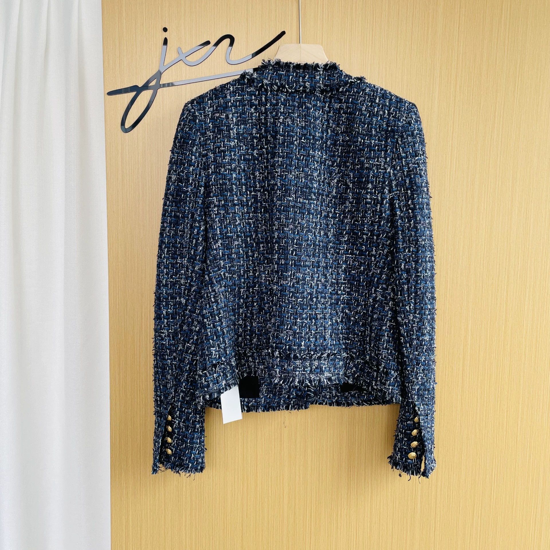 Balmain BALMAIN tweed single-breasted fringe jacket wmn's blue 34 Size XXS / US 00 / IT 34 - 2 Thumbnail