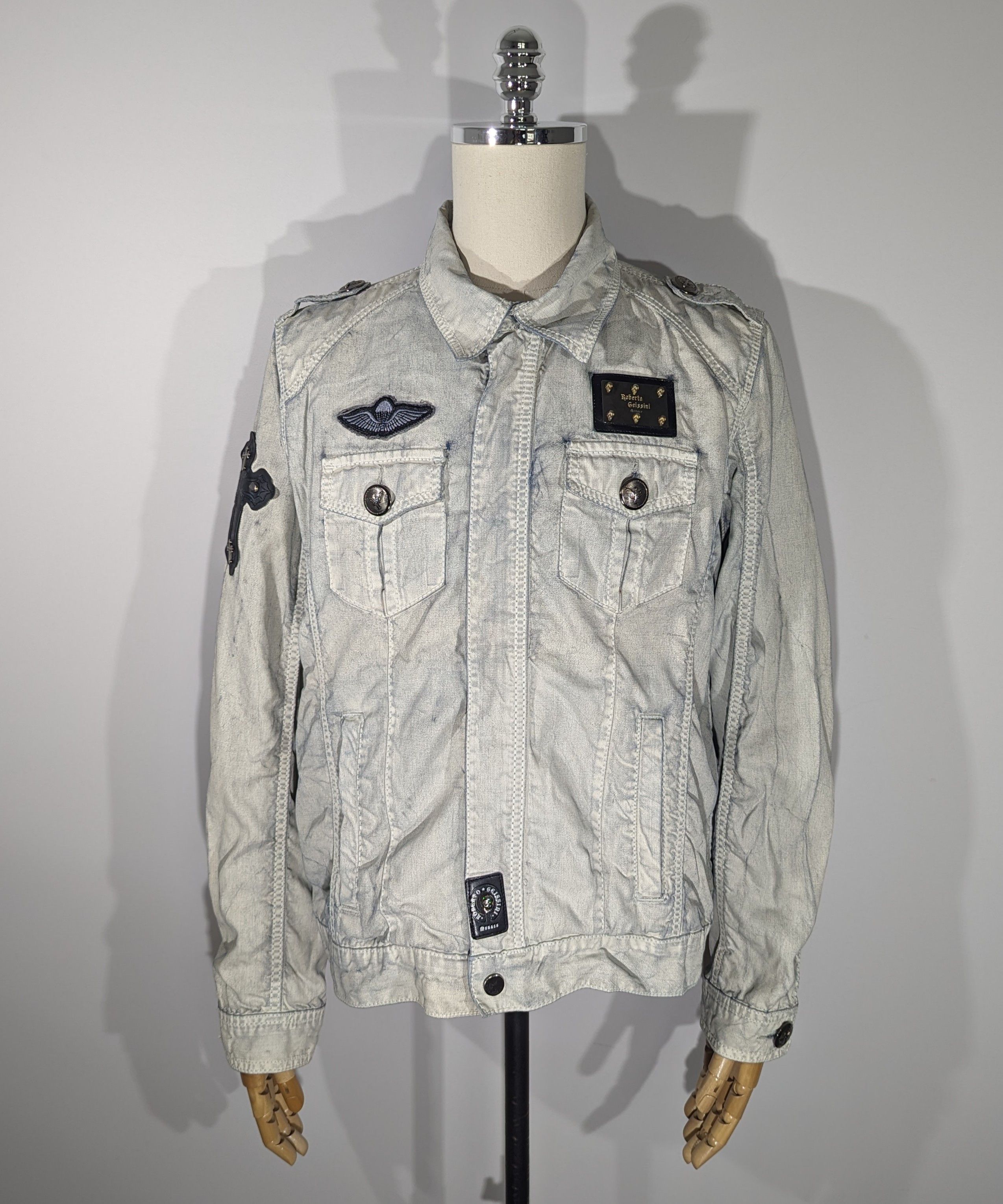 Other Roberto Geissini Monaco Denim Jacket With Crosses Very Rare Size US M / EU 48-50 / 2 - 1 Thumbnail