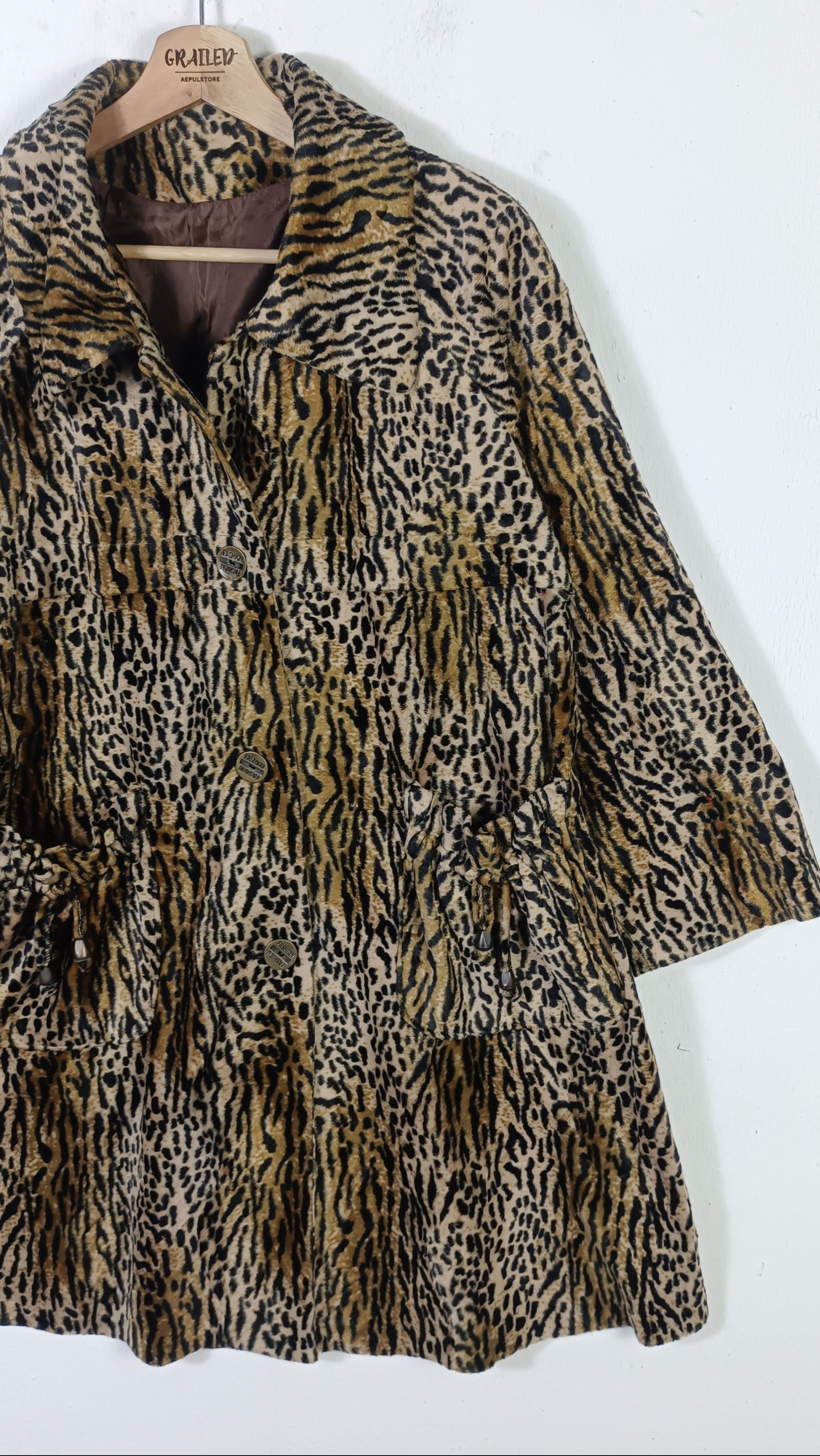 Japanese Brand Unisex🔥Leopard Faux fur Coat "Fashion" Size US L / EU 52-54 / 3 - 5 Thumbnail