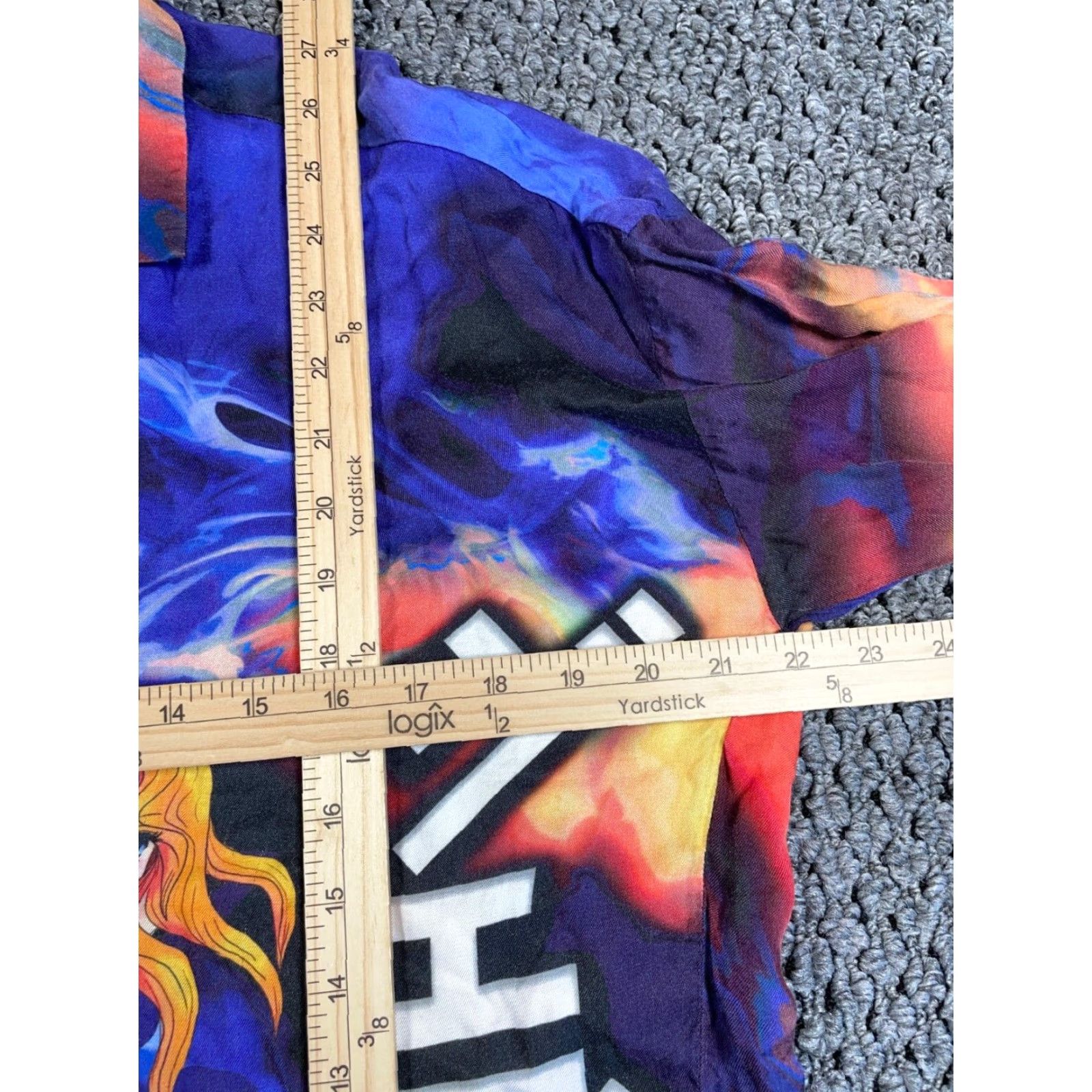 Jaded London Jaded London Anime Half Flame Shirt Women's Small Blue Colorful Viscose Retro Size S / US 4 / IT 40 - 6 Thumbnail