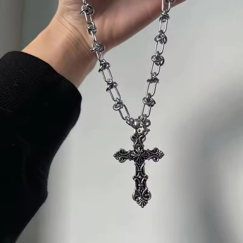 Jewelry CROSS Linked Chain Punk Gothic Necklace Size ONE SIZE - 1 Thumbnail