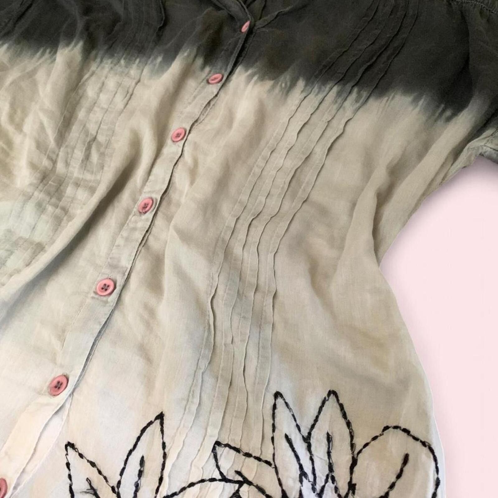 Other Pleated and embroidered whimsy top, with an ombré dye finish Size M / US 6-8 / IT 42-44 - 3 Thumbnail