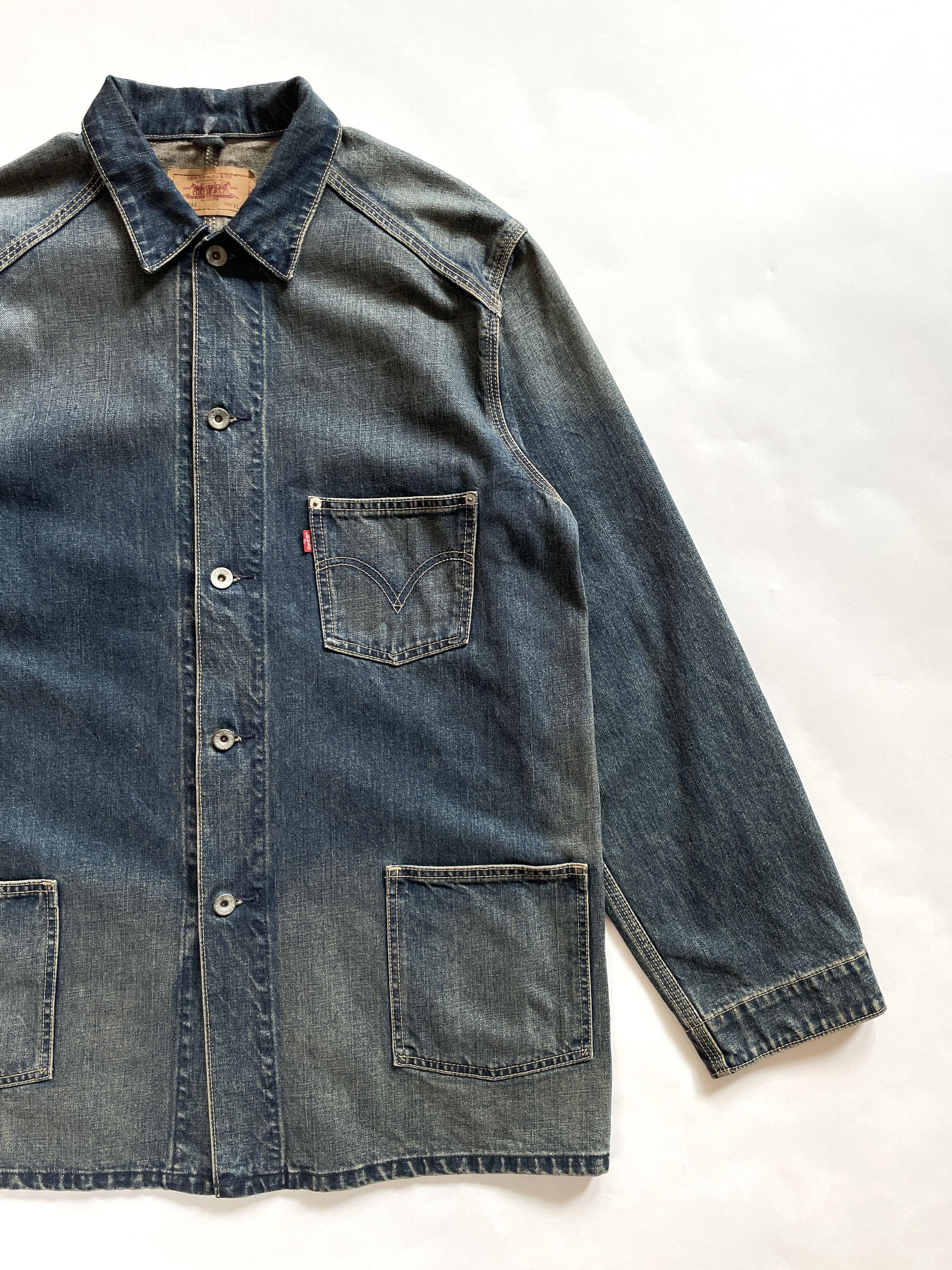 Levi's 2003 Levi's Denim Jeans Chore Jacket (Made in Japan) Size US XL / EU 56 / 4 - 2 Thumbnail