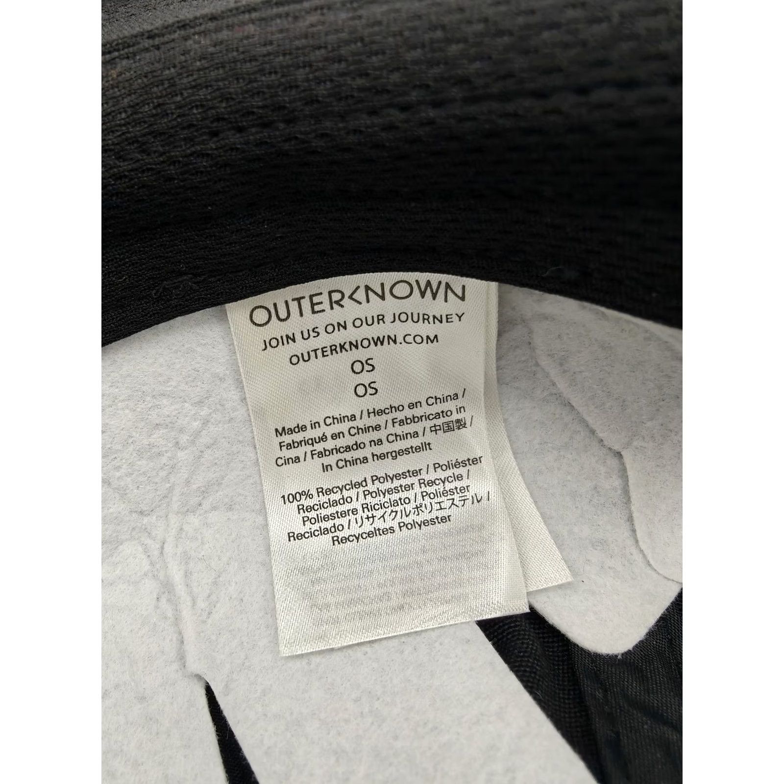Outerknown Outerknown Hat Mens One Size Black Cap Strap Back Recycled Polyester Baseball Size ONE SIZE - 4 Thumbnail