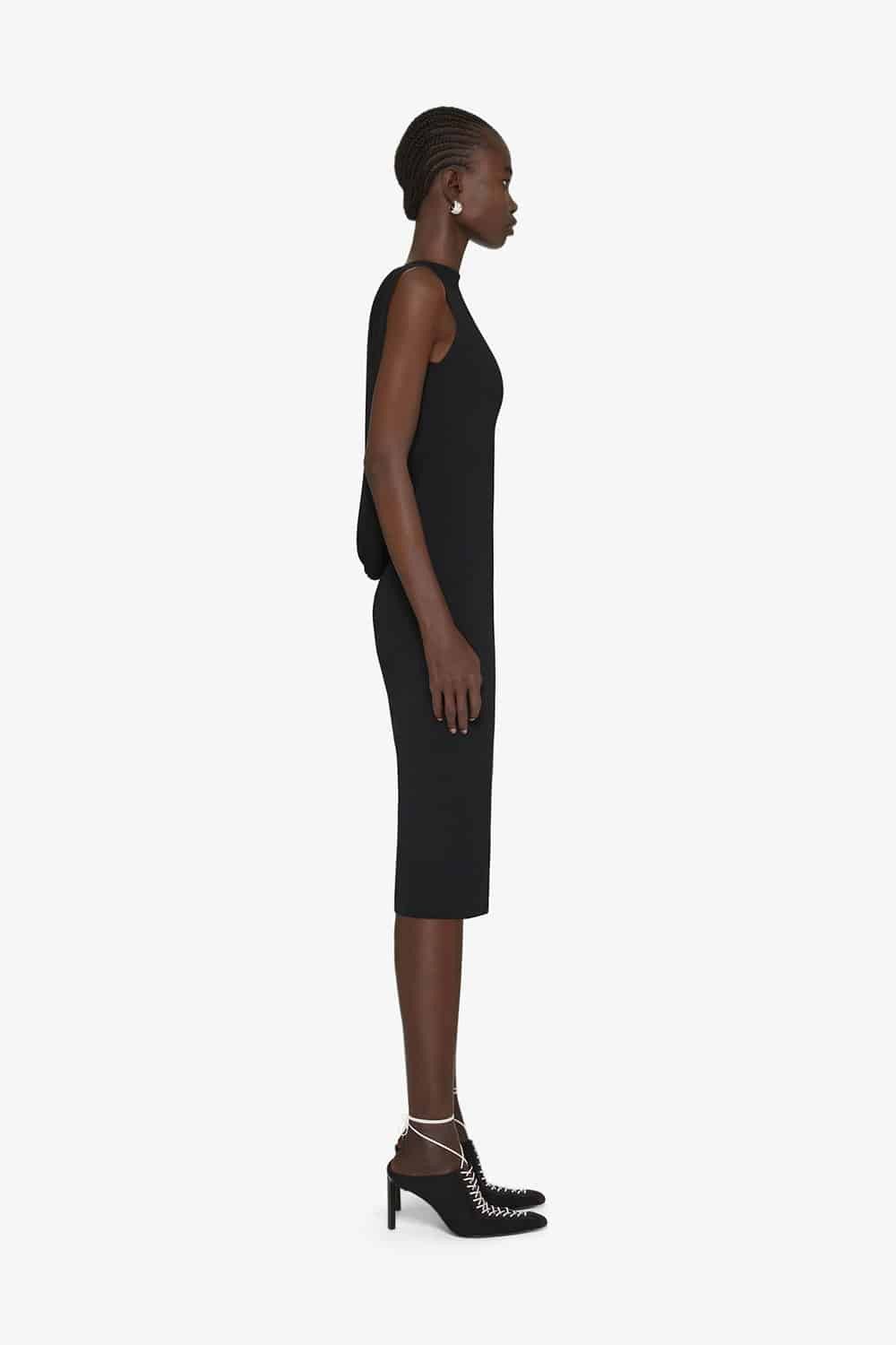 Givenchy o1w1db10325 Knit Open Back Short Dress in Black Size S / US 4 / IT 40 - 3 Thumbnail