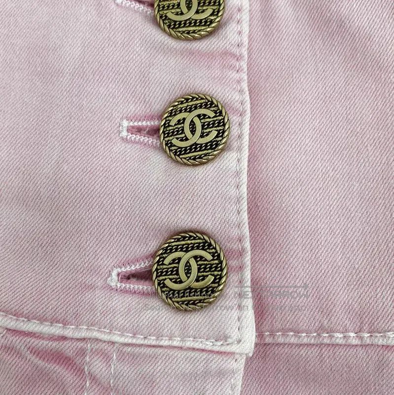 Chanel Chanel Pink Cotton Women's Denim Pants . Size 23" - 5 Thumbnail