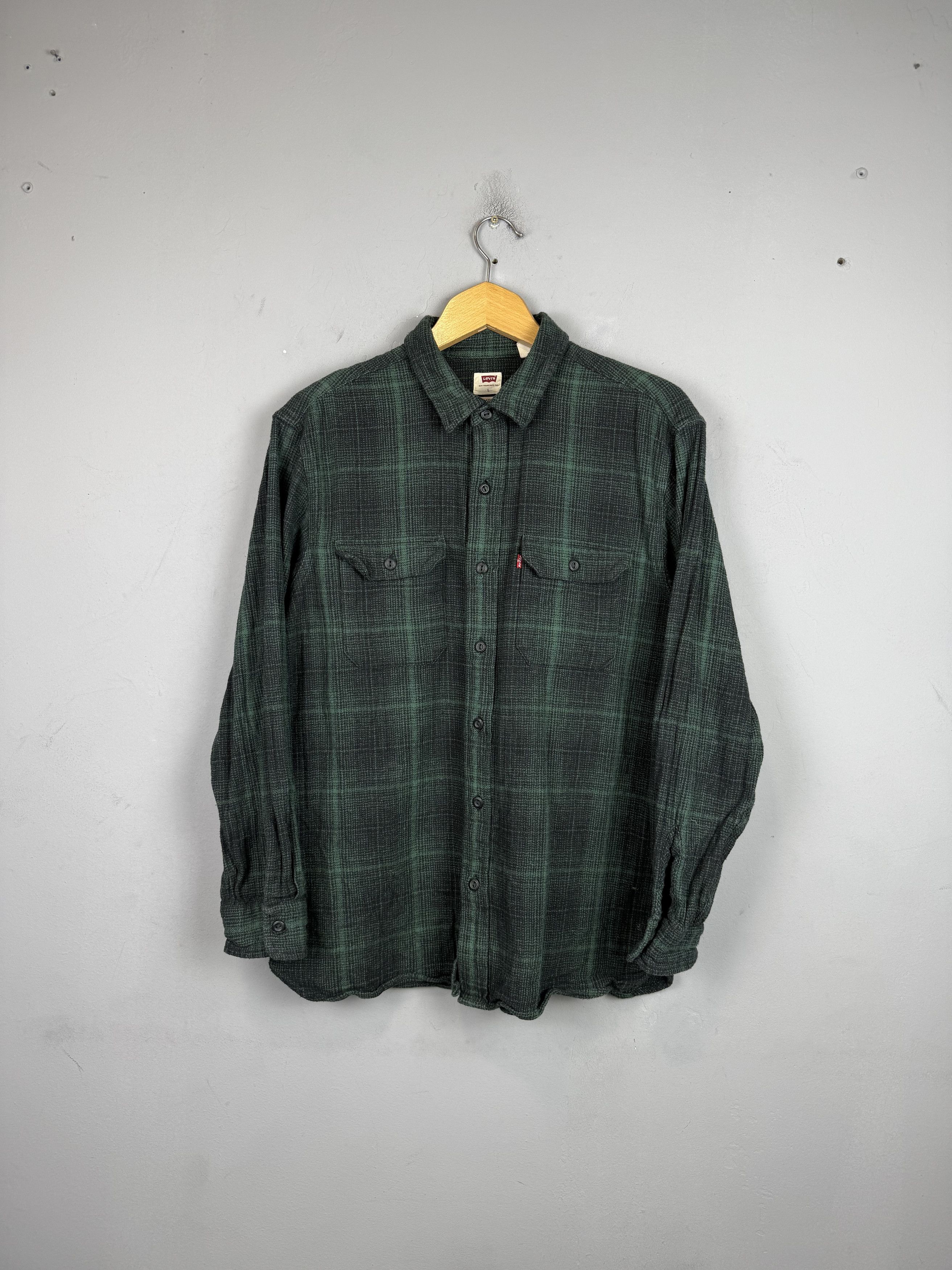 Flannel × Levi's Levi's Shirt Check Long Sleve Black Green Relaxed Fit Size US L / EU 52-54 / 3 - 4 Thumbnail