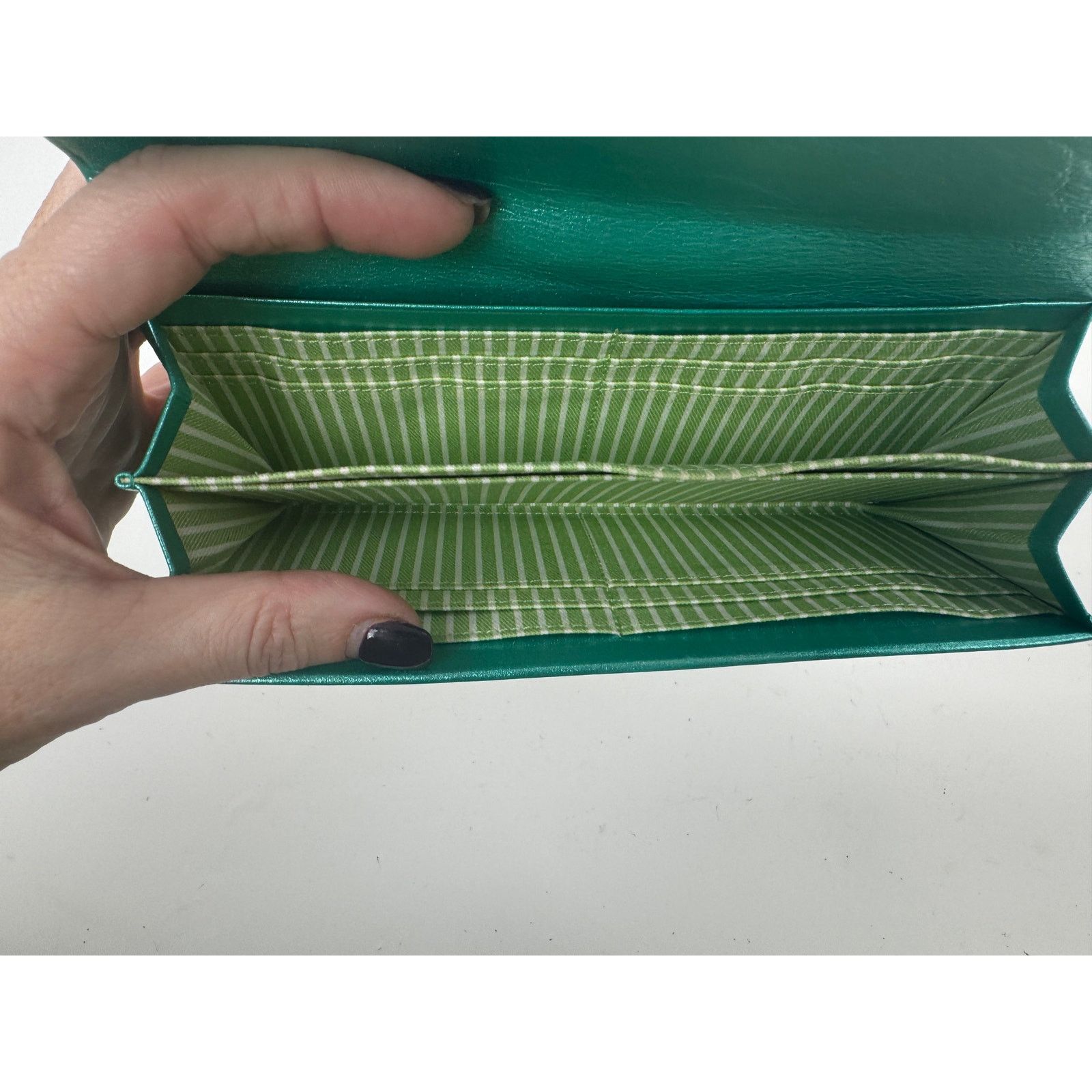 Other Charles Jorudan Blue Green Leather Kiss Lock Snap Wallet Size ONE SIZE - 7 Thumbnail