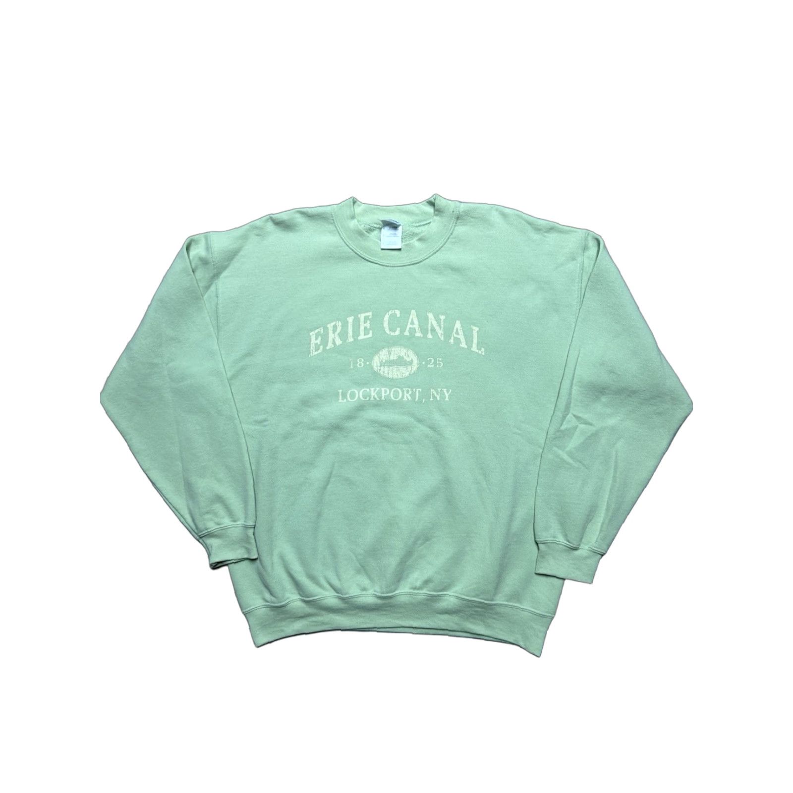 Canali VINTAGE Sweatshirt Shirt Erie Canal Lockport New York mint green Large Men Size US L / EU 52-54 / 3 - 1 Thumbnail