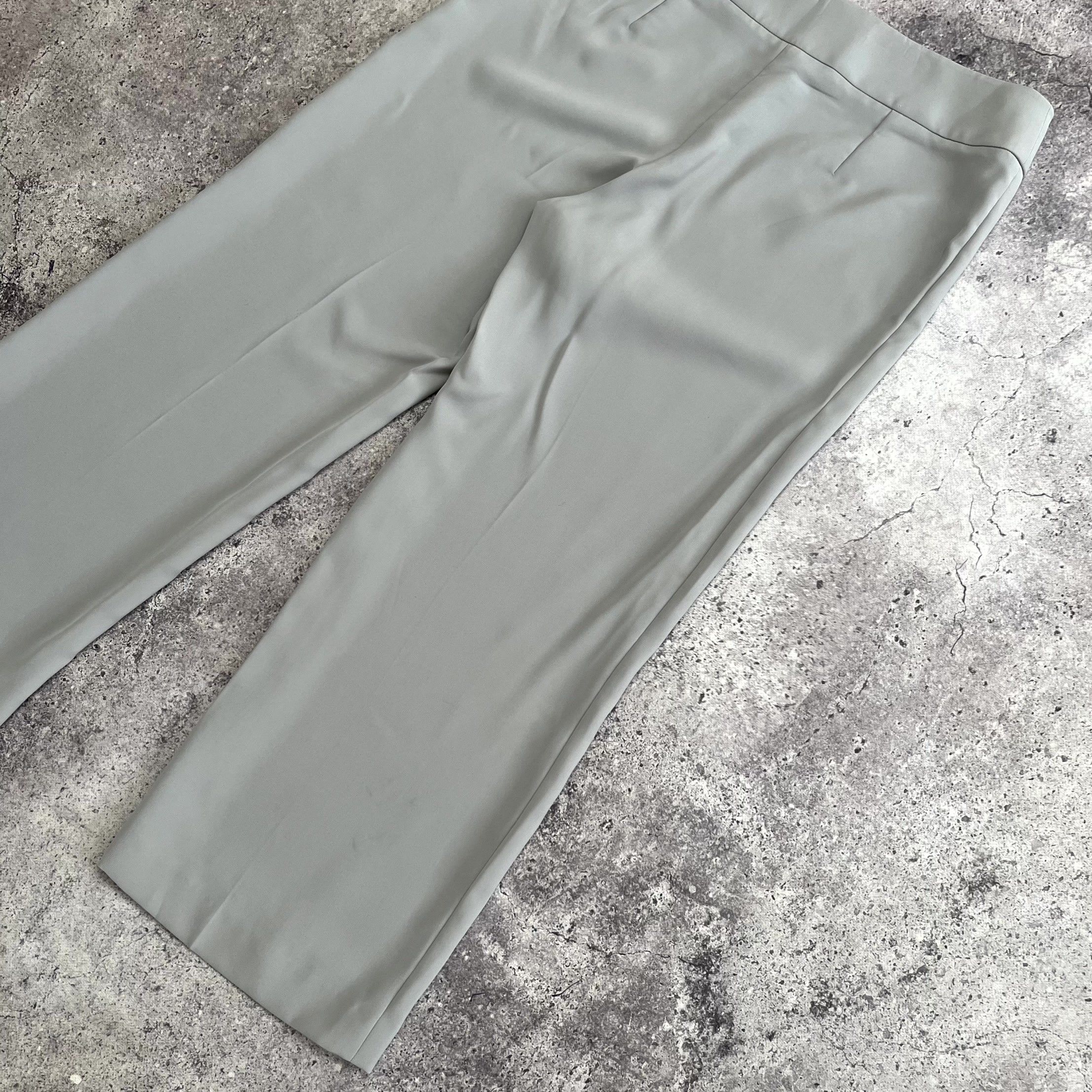 Armani Collezioni Armani Collezioni Gray Straight Wide Leg Pants Size EU 46 Size 32" / US 10 / IT 46 - 8 Thumbnail