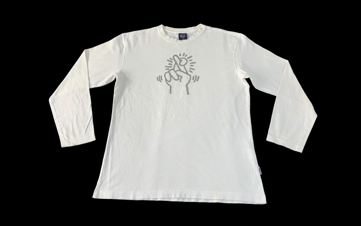 Keith Haring Keith Haring Folded Peace Finger Logo Sign Printed Tee Size US M / EU 48-50 / 2 - 1 Thumbnail
