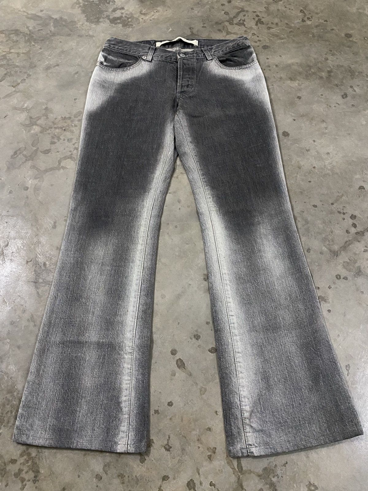 Seditionaries Flare Jeans Holiday Dept 2 Tone Black Italian Style @317 Size US 31 - 1 Thumbnail