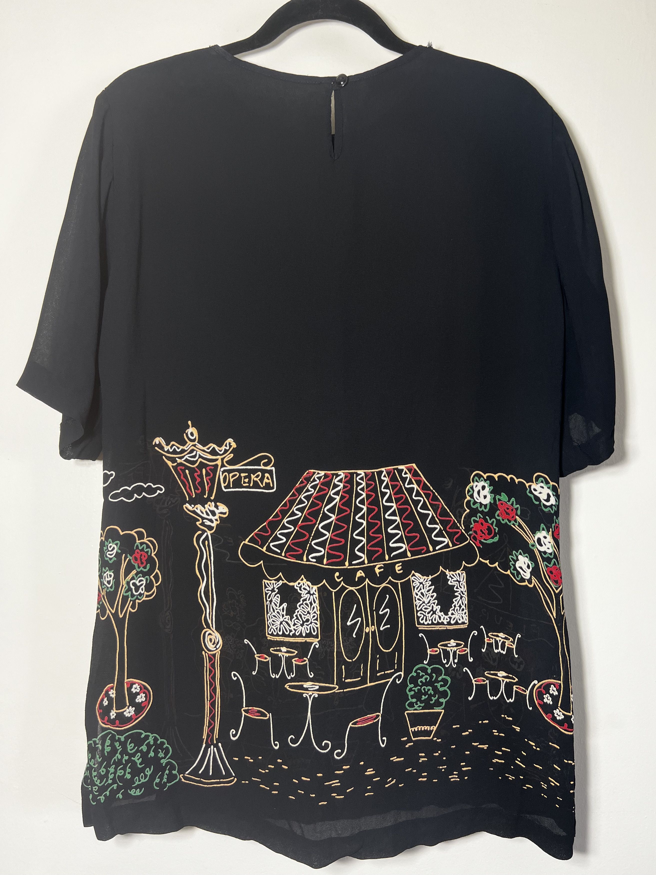 Vintage Vintage 1990's-Y2K Palisades Paris Scene Shere Mini Dress Size M / US 6-8 / IT 42-44 - 5 Thumbnail