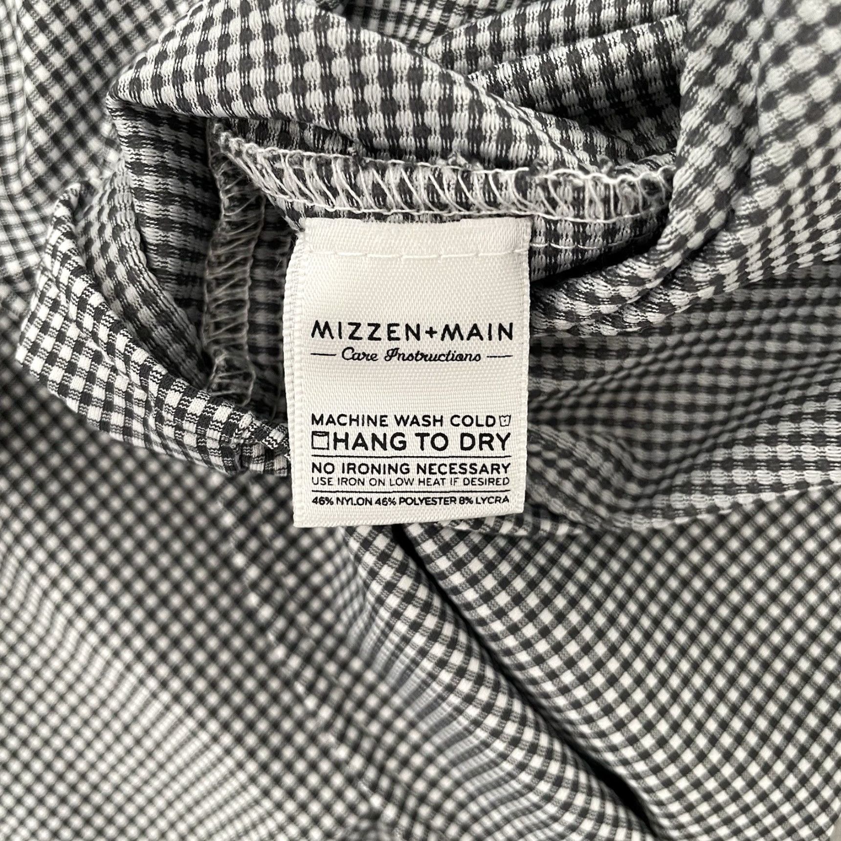 Mizzen+Main Mizzen+Main Shirt Adult Button Up XL Black White Stretch Trim Fit Made American Size US XL / EU 56 / 4 - 6 Thumbnail