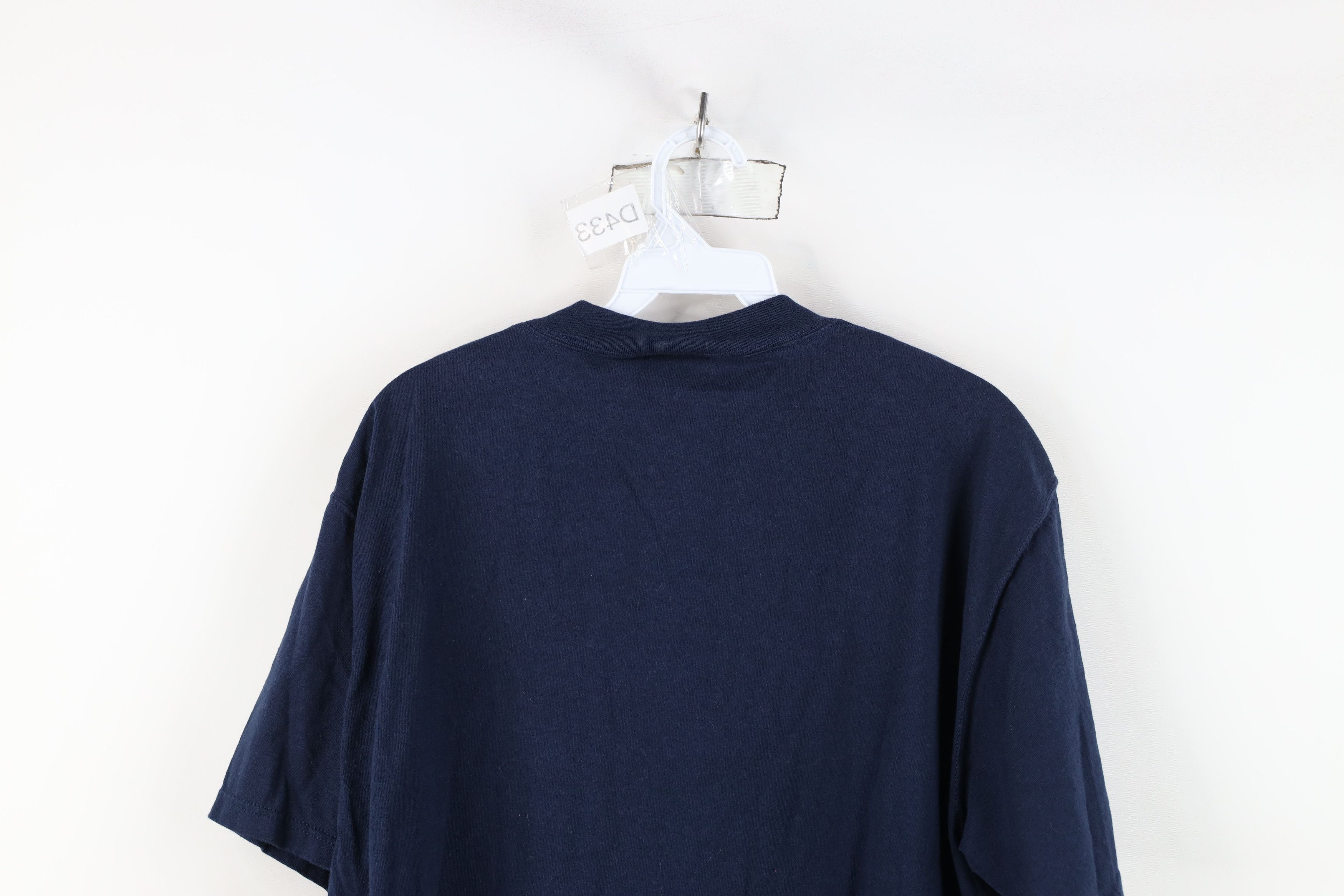 Vintage Vintage 90s Streetwear Heavyweight Cotton T-Shirt Navy Blue Size US L / EU 52-54 / 3 - 13 Thumbnail