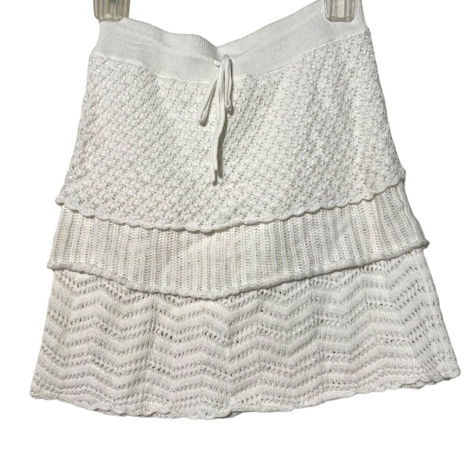 Athleta Athleta Skirt Women's XS Crochet Layered Tiered Cotton Size 24" / US 00 / IT 34 - 2 Thumbnail