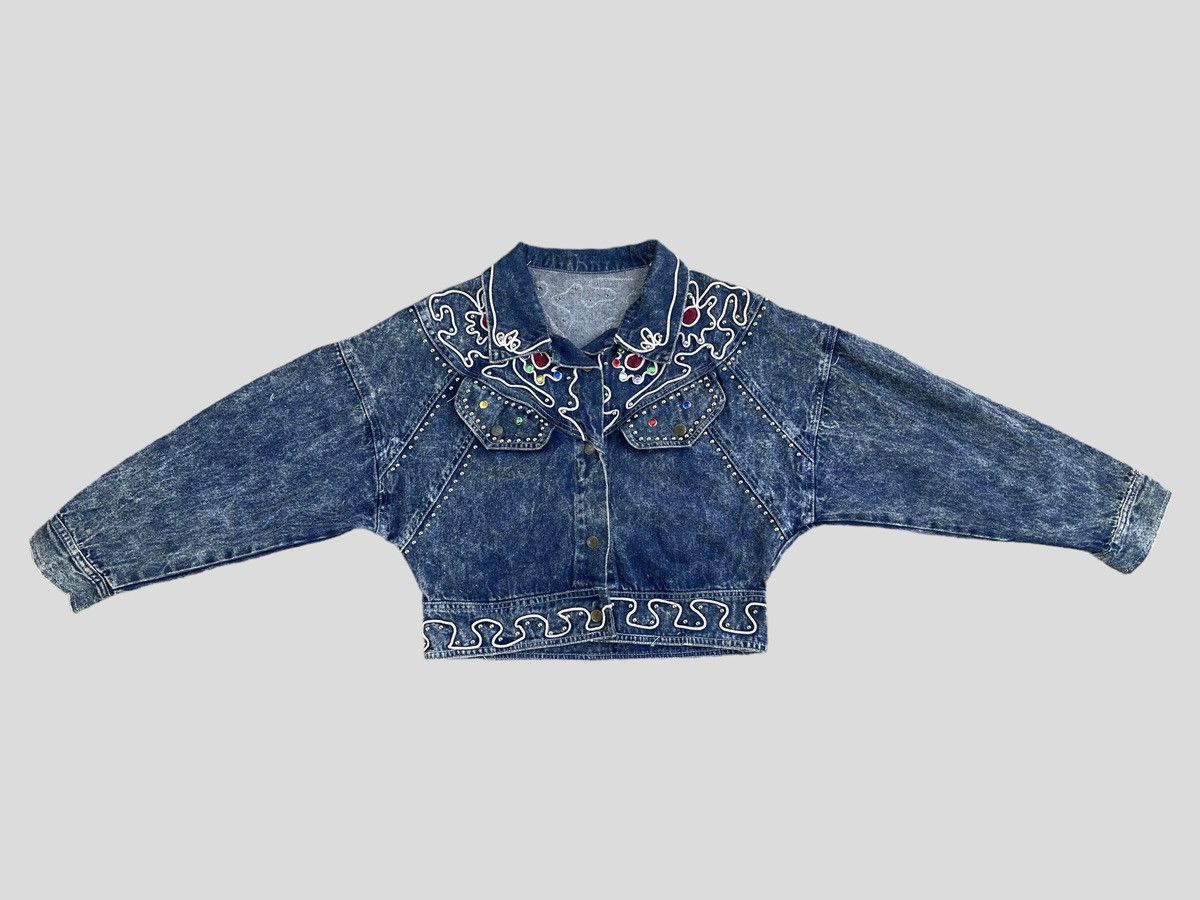 Japanese Brand 🔥Vintage Kong Loon Studded Crop Denim Jacket Kapital Style Size S / US 4 / IT 40 - 3 Thumbnail