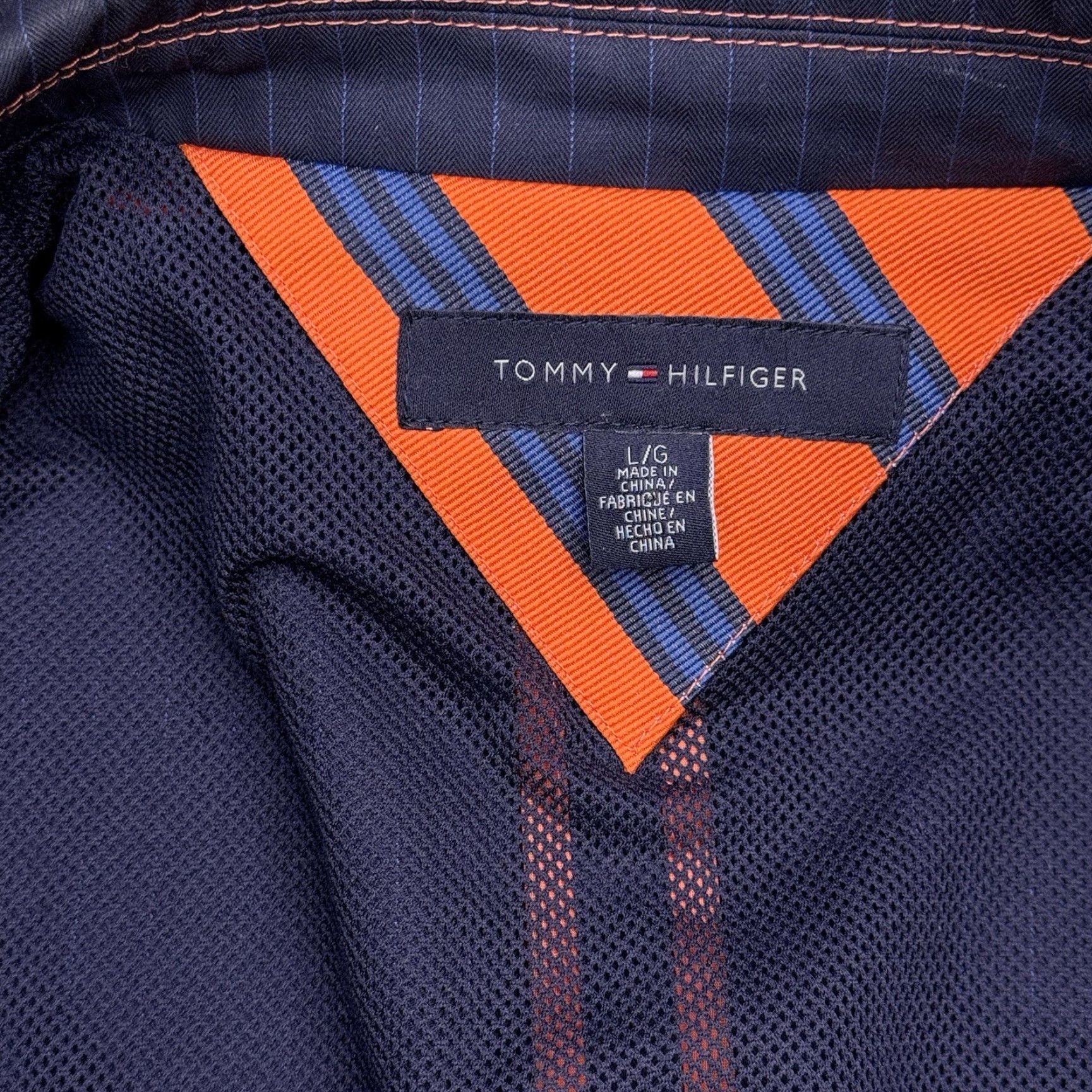 Tommy Hilfiger Tommy Hilfiger Sport Coat Large Navy Blue Pinstripe Cotton Blazer Size 42R - 2 Thumbnail