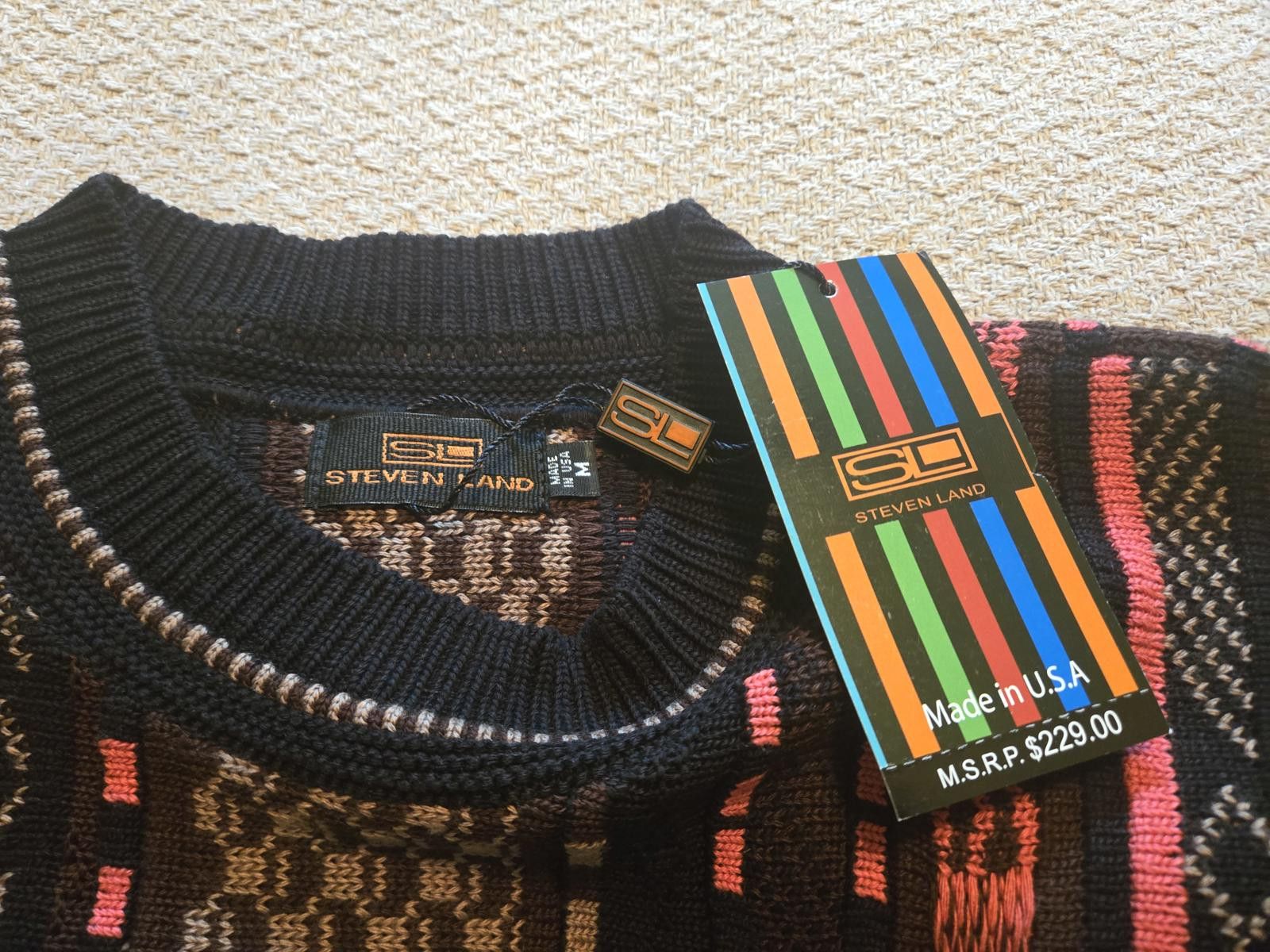 Other Steven Land Sweater M (NWT) | Retro Jacquard Pattern Knit Size US M / EU 48-50 / 2 - 2 Thumbnail