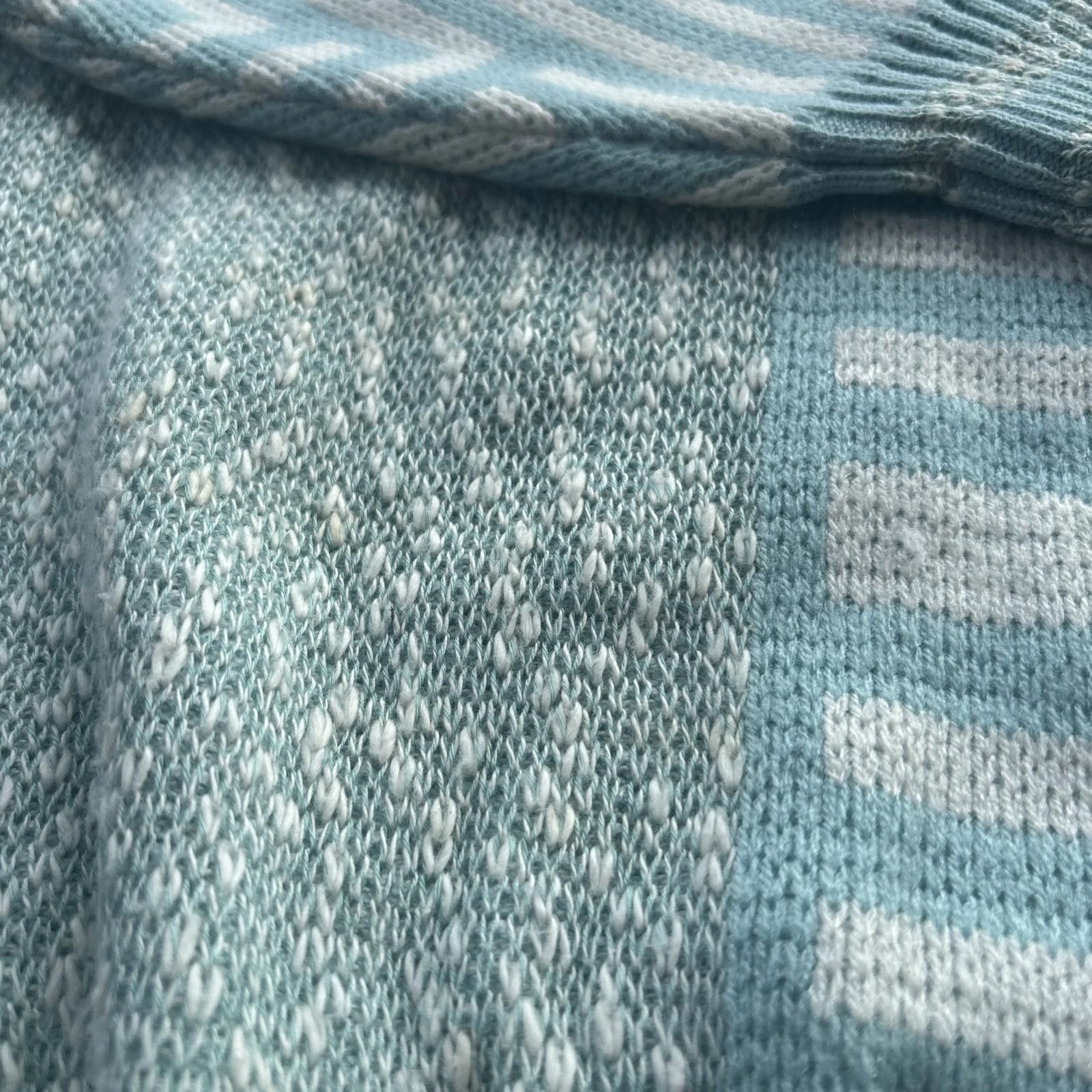 Other In Private Preppy Sweater Vintage Blue White Pattern Knit Size M / US 6-8 / IT 42-44 - 4 Thumbnail