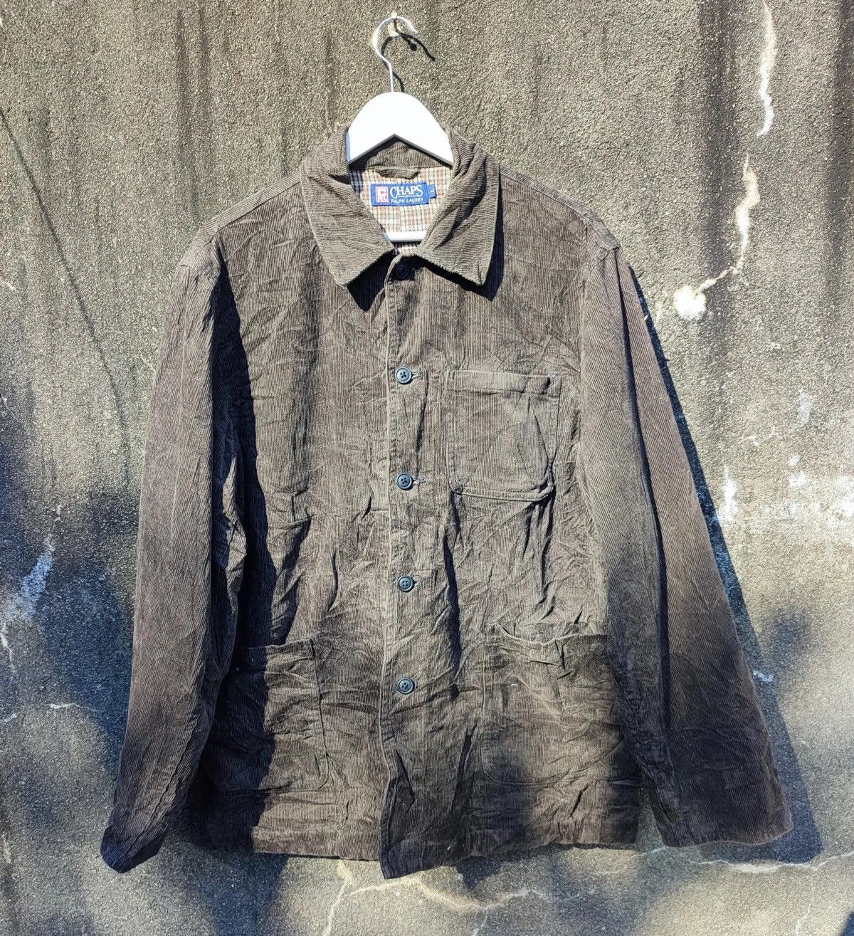 Chaps Ralph Lauren × Ralph Lauren × Vintage Vintage Chaps Ralph Lauren Brown Crinkle Chore Jacket Size US L / EU 52-54 / 3 - 1 Thumbnail