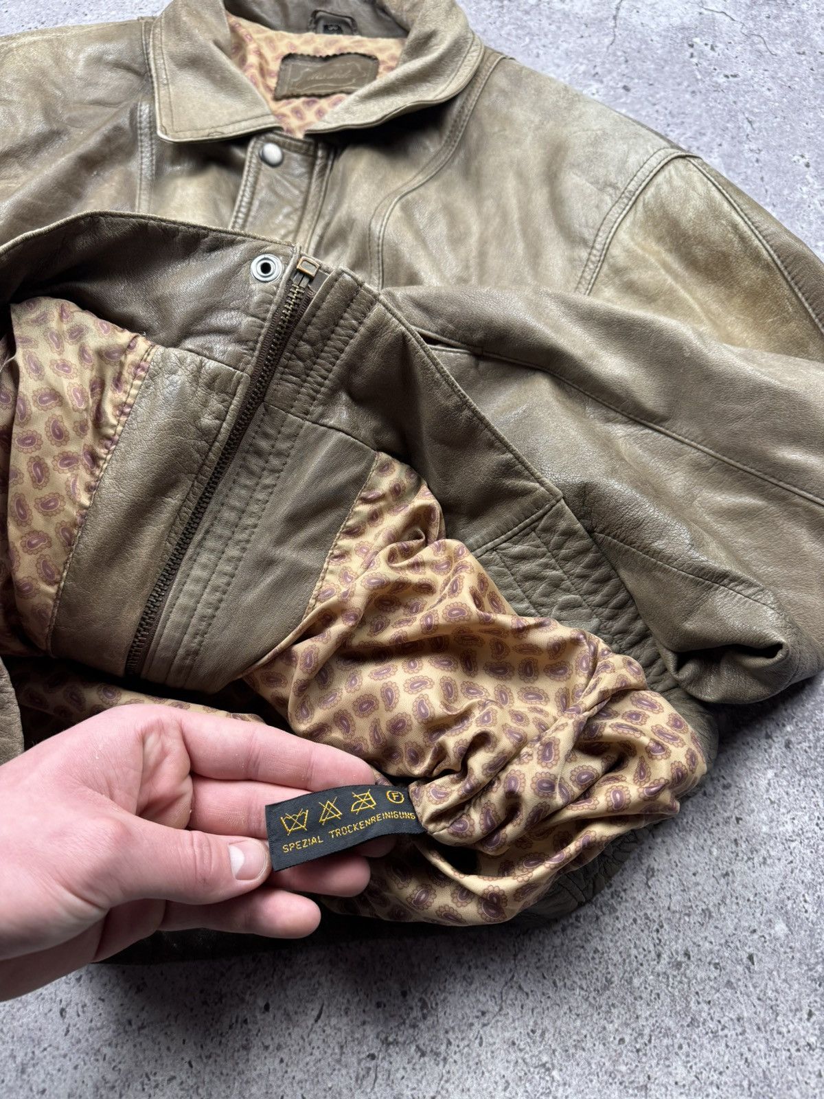 Japanese Brand Vintage Kapital Style Faded Distressed Bomber Leather Jacket Size US M / EU 48-50 / 2 - 10 Thumbnail