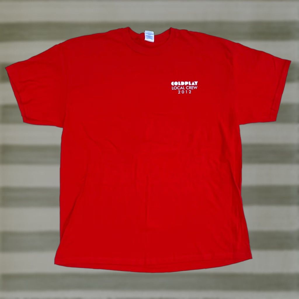 Gildan Coldplay Local Crew 2012 MX Band T-Shirt Red XL Unisex Adults Shirt Band Music Crew Neck Short Sleeve Gildan Heavy Cotton Size US XL / EU 56 / 4 - 1 Thumbnail